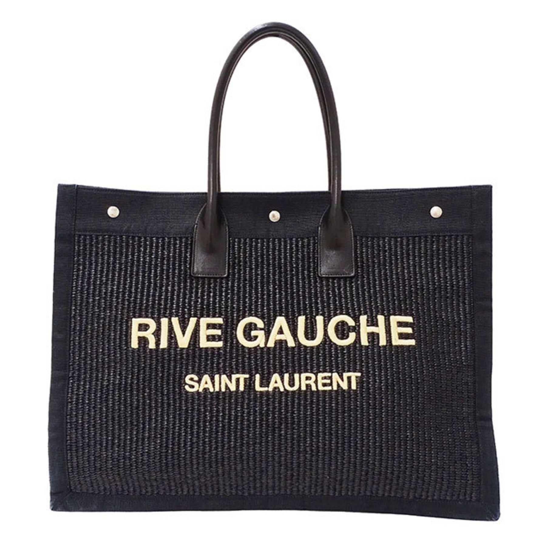 Saint Laurent SAINT LAURENT Bags Women's and Men's Tote Straw Rive Gauche Black