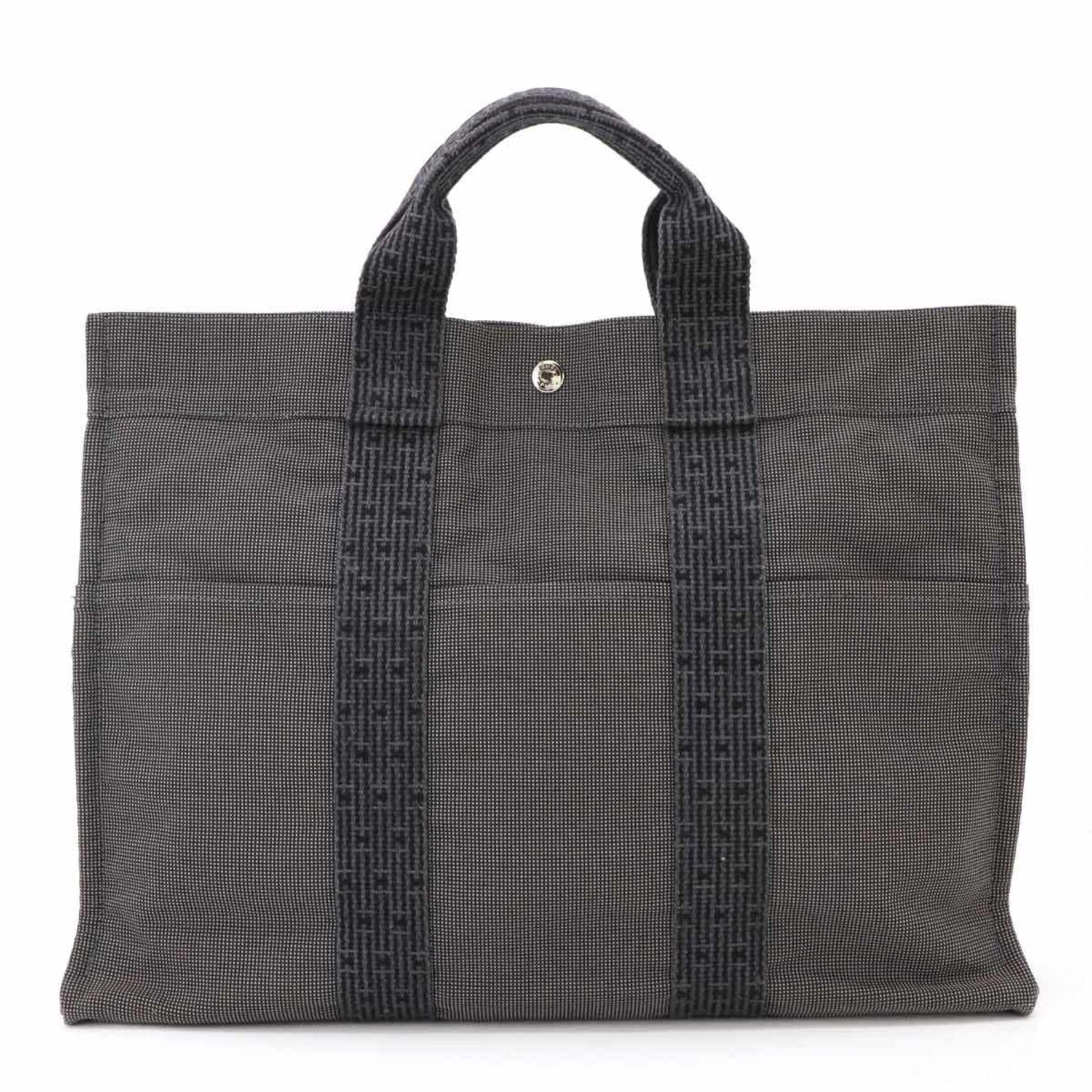 Hermes Hermès Herline MM Tote Bag, Canvas with Silver Hardware