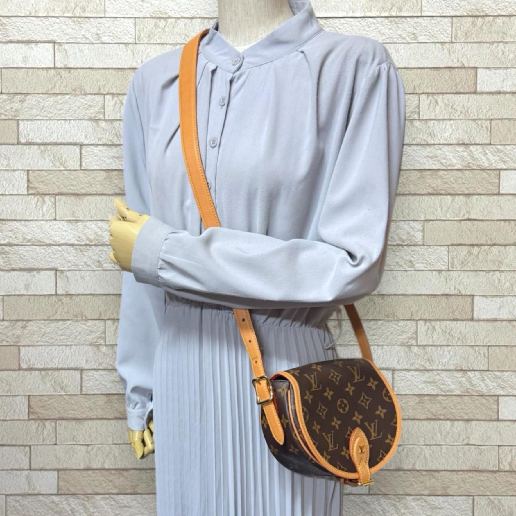 Louis Vuitton Tan Blanc Monogram Shoulder Bag, Canvas Brown, LOUIS VUITTON