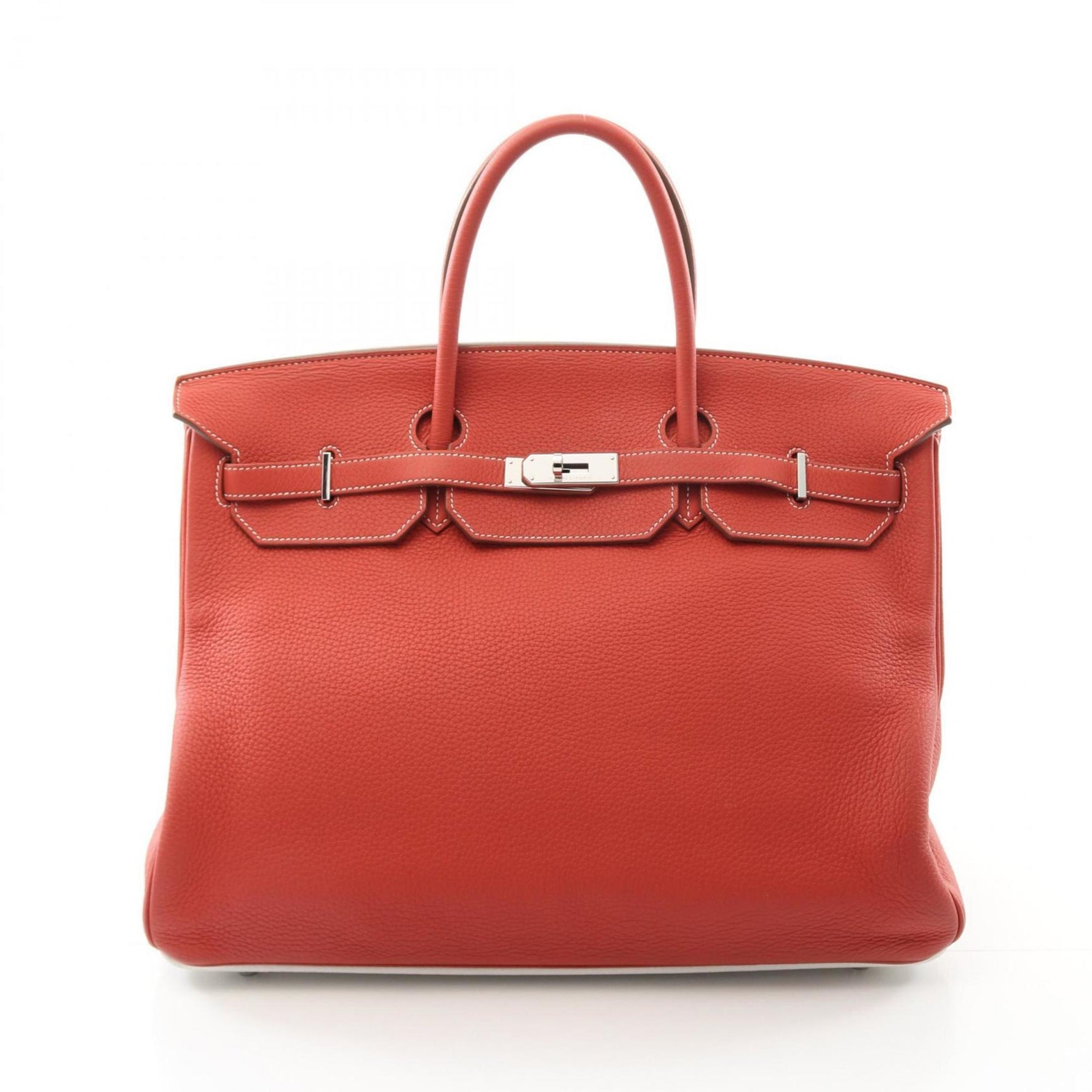 Hermes HERMES Birkin 40 Handbag Taurillon Clemence Women's Red White