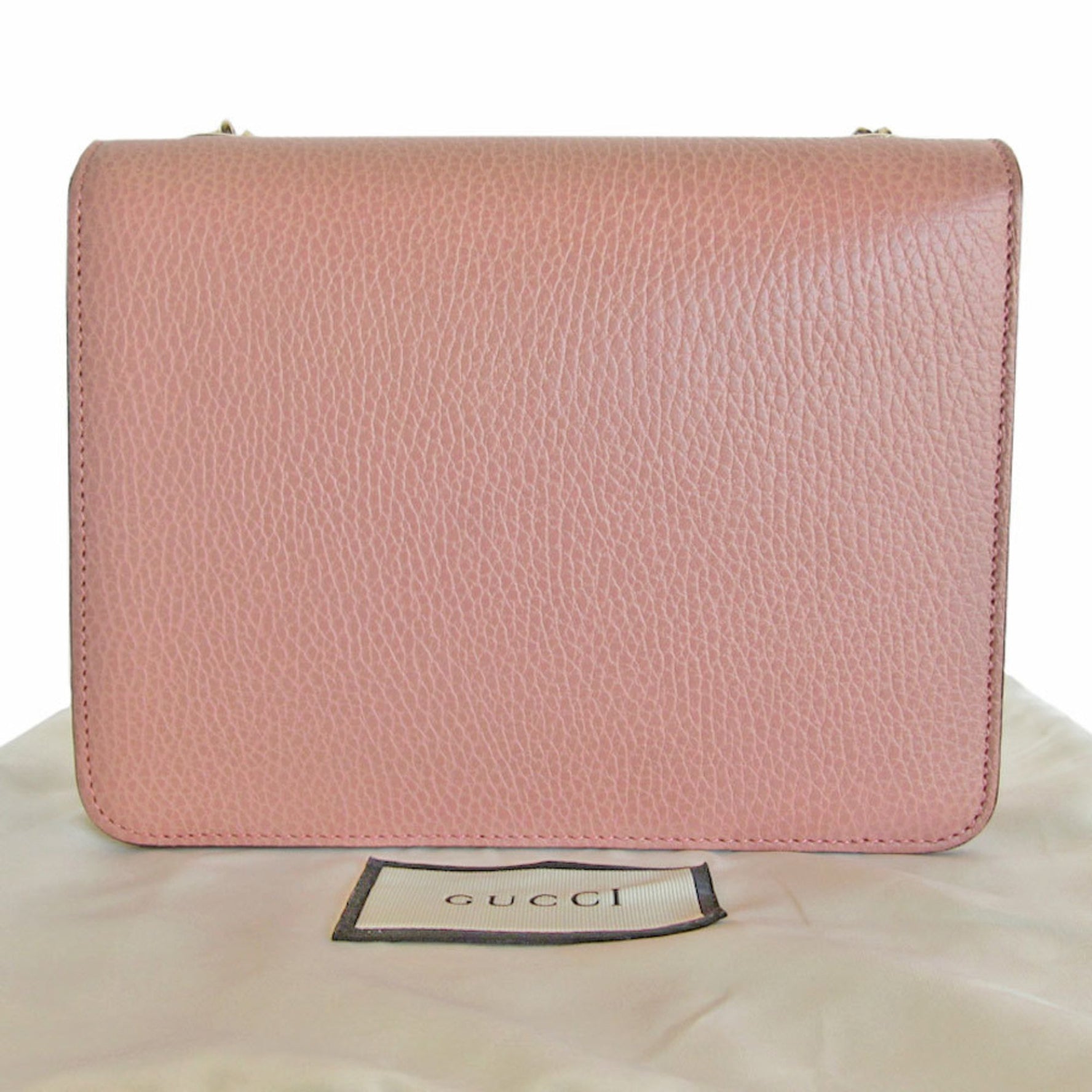 GUCCI Shoulder Bag Interlocking G Leather Pink Beige Light Gold Women's s0238a
