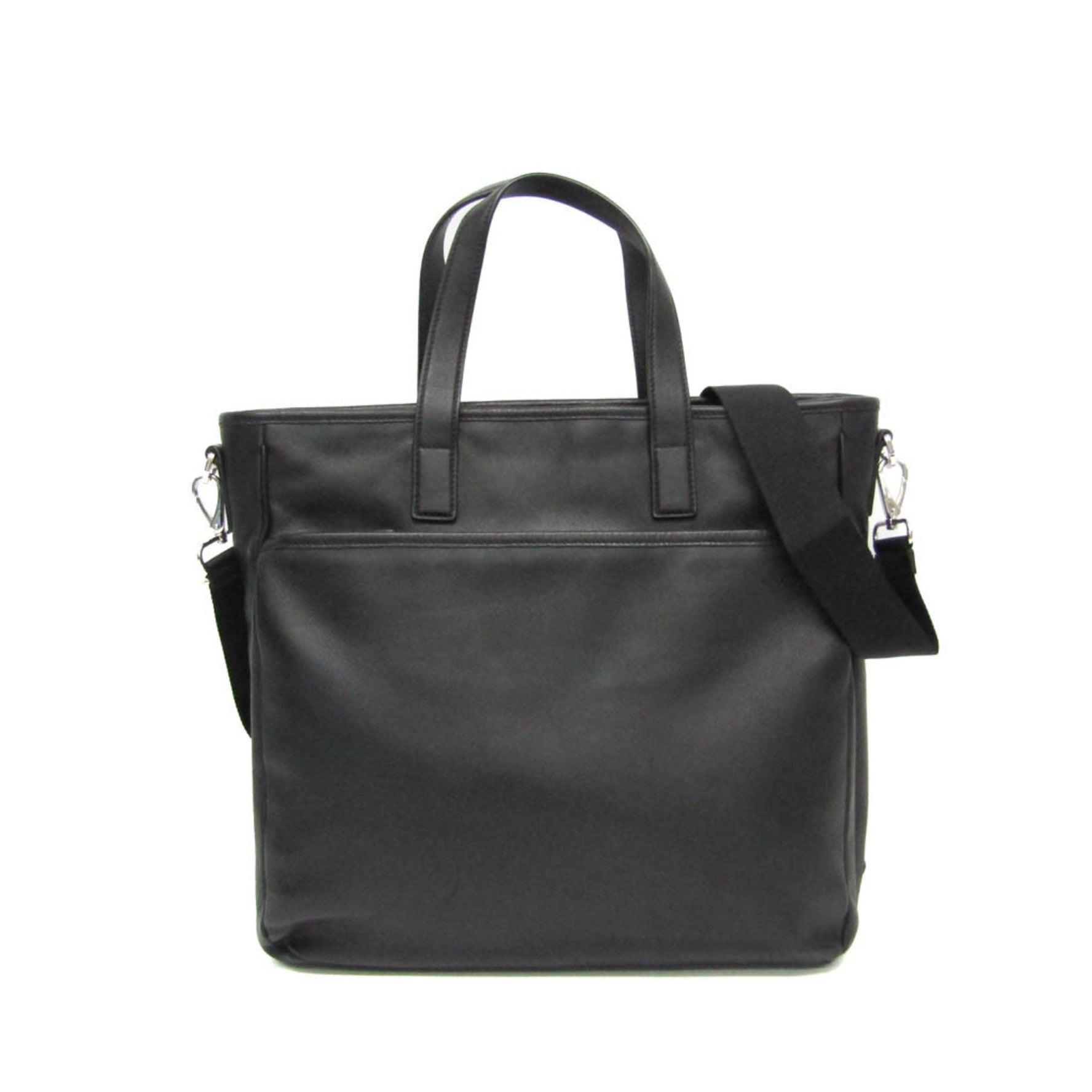 Prada Men's Leather Handbag,Shoulder Bag Black
