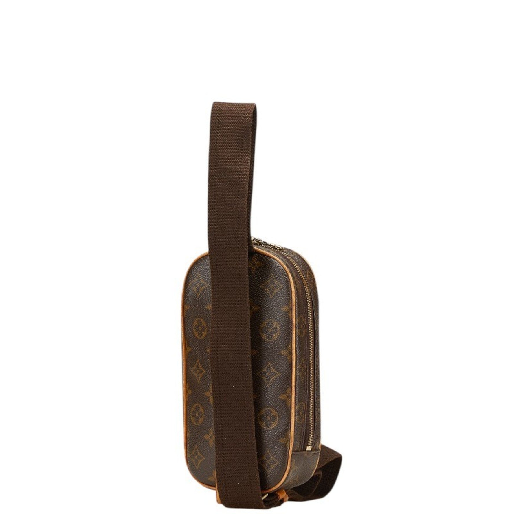 Louis Vuitton Monogram Pochette Ganju Body Bag/Waist Bag M51870 Brown PVC Leather Men's LOUIS VUITTON