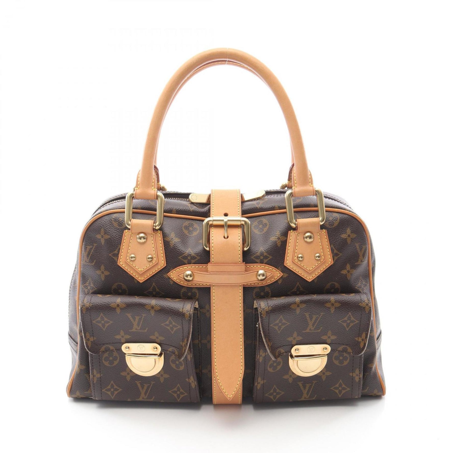 Louis Vuitton Manhattan GM Handbag, Coated Canvas and Leather, Monogram, Brown