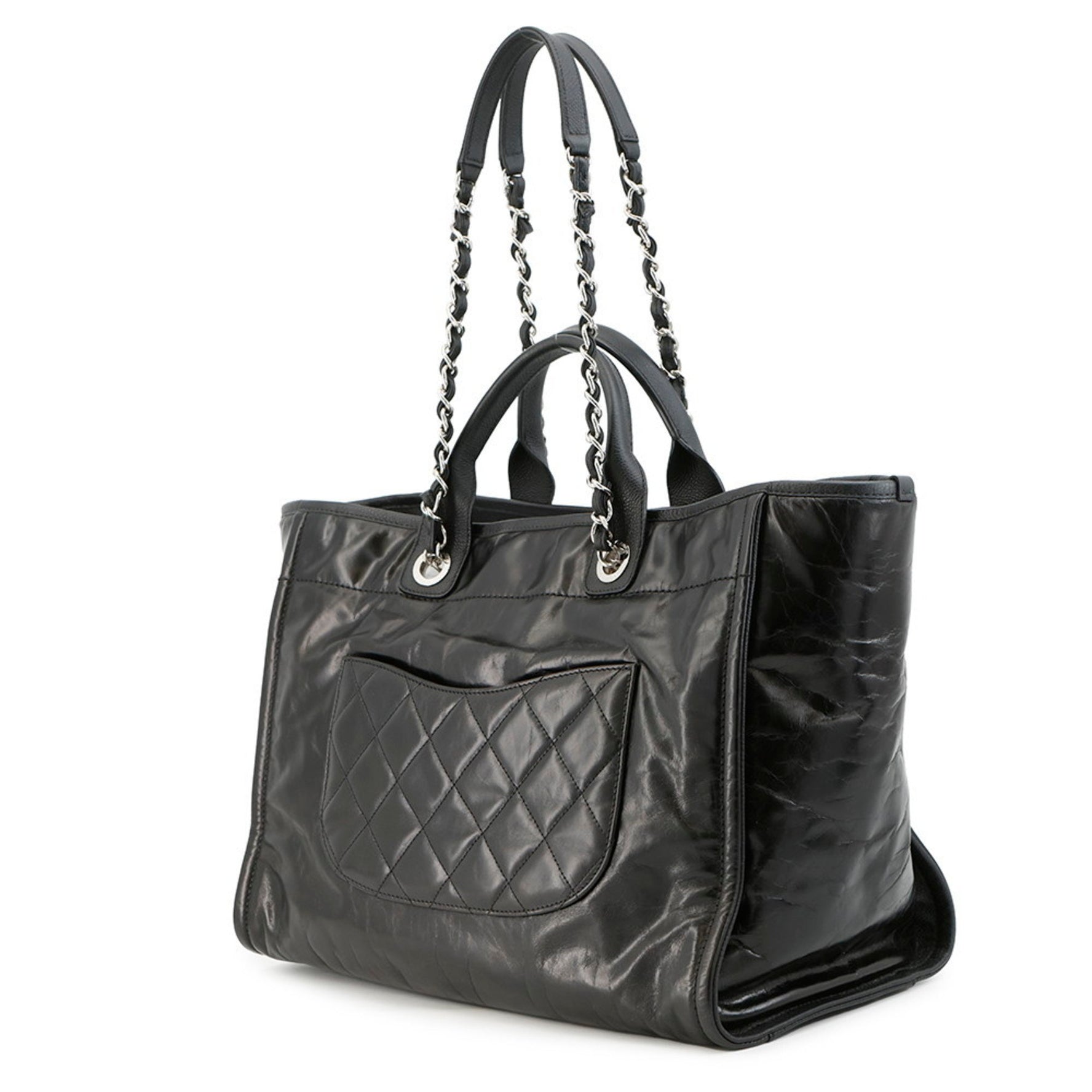 CHANEL Deauville Coco Mark Large Leather Tote Bag