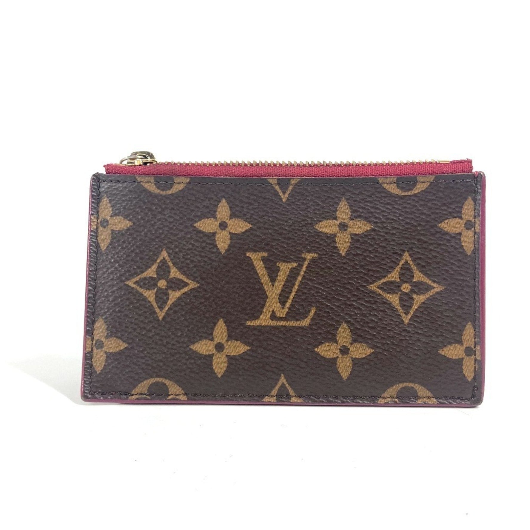 Louis Vuitton Monogram Porte Carte Zip Wallet Coin Purse Wallet/Coin Case Canvas Brown