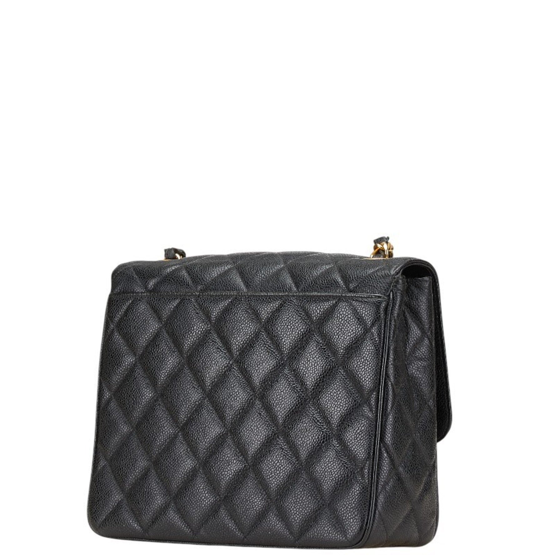 CHANEL Deka Coco Mark Matelasse Chain Shoulder Bag in Caviar Skin