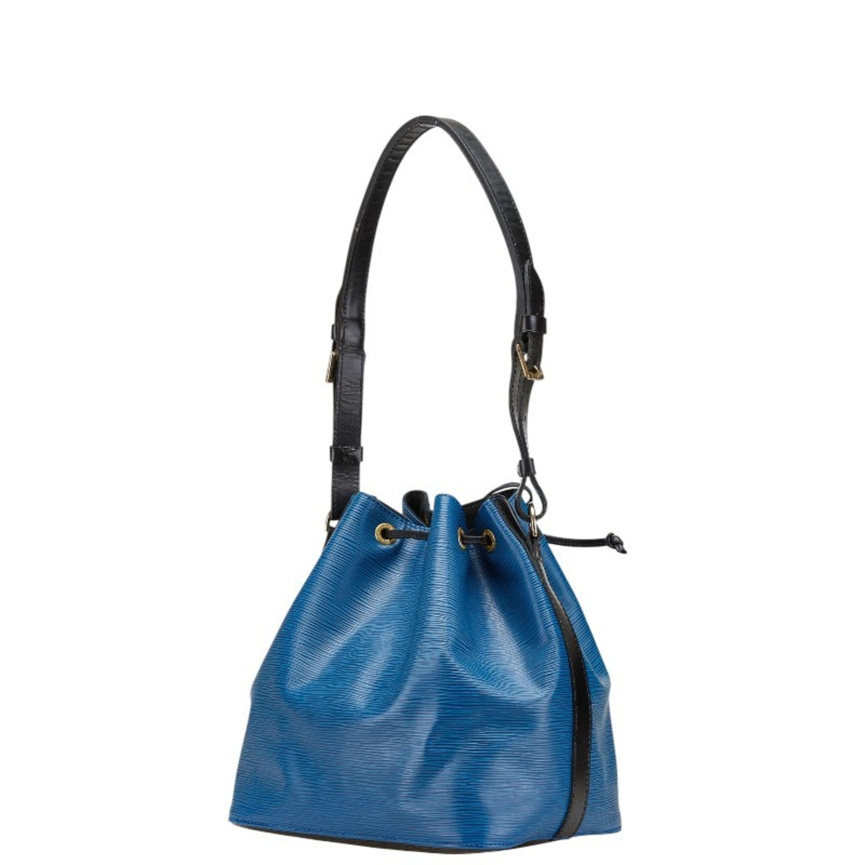 Louis Vuitton Epi Petit Noe Shoulder Bag M44152 Toledo Blue Noir Black Leather Women's LOUIS VUITTON
