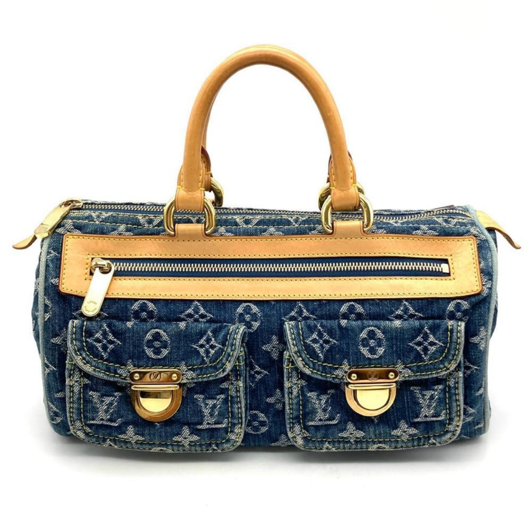 Louis Vuitton Neo Speedy Handbag Monogram Denim Blue