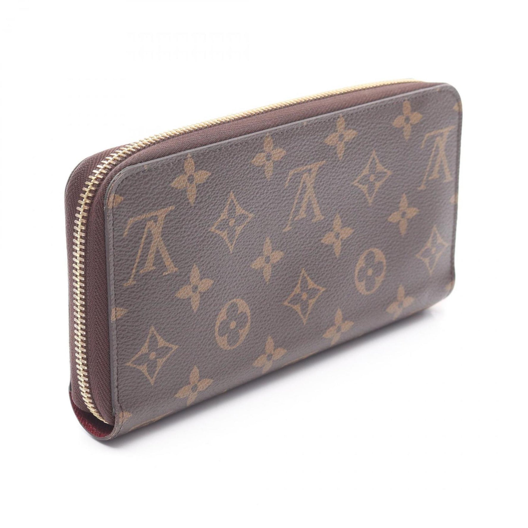 Louis Vuitton Zippy Wallet, Round Long Coated Canvas, Monogram, Brown and Pink