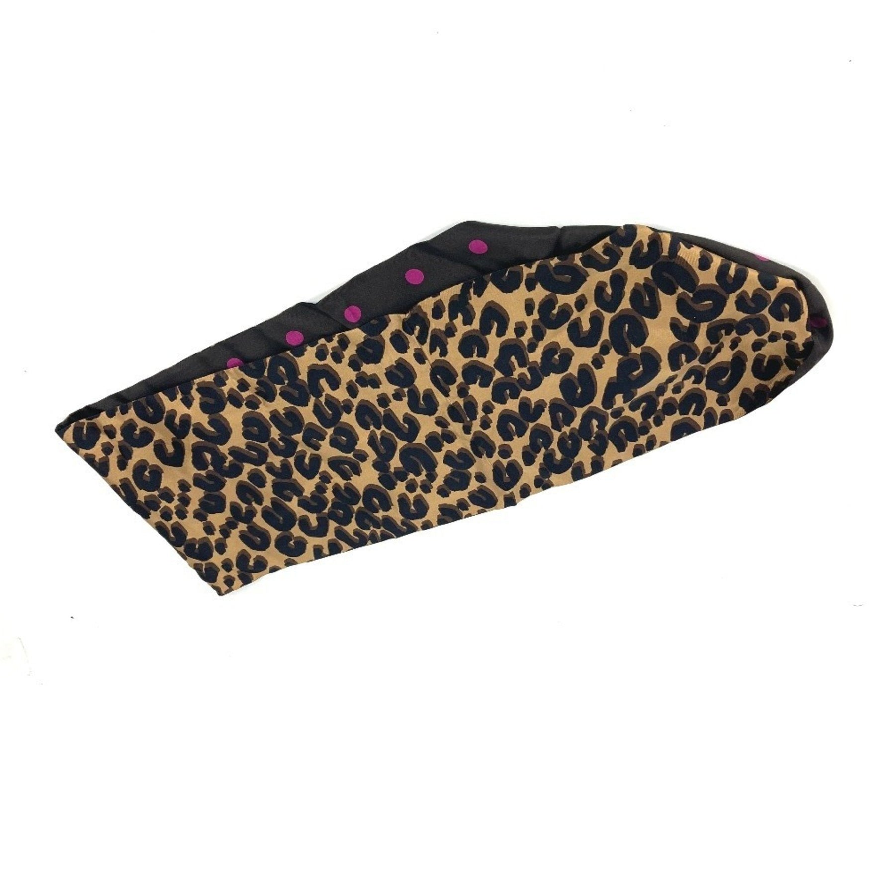 Louis Vuitton Leopard Logo Snood Print Scarf Silk Brown