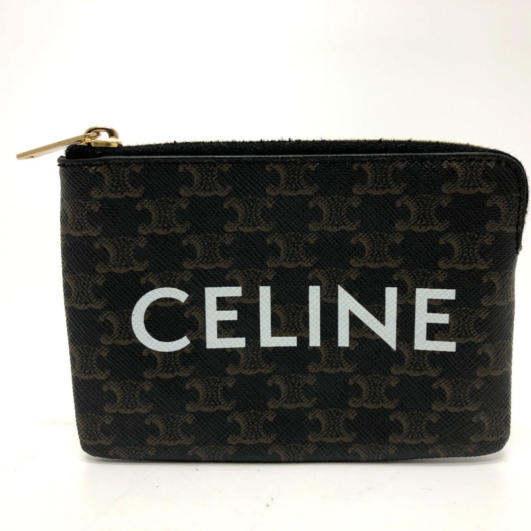 CELINE Triomphe Coin Case PVC/Leather Unisex