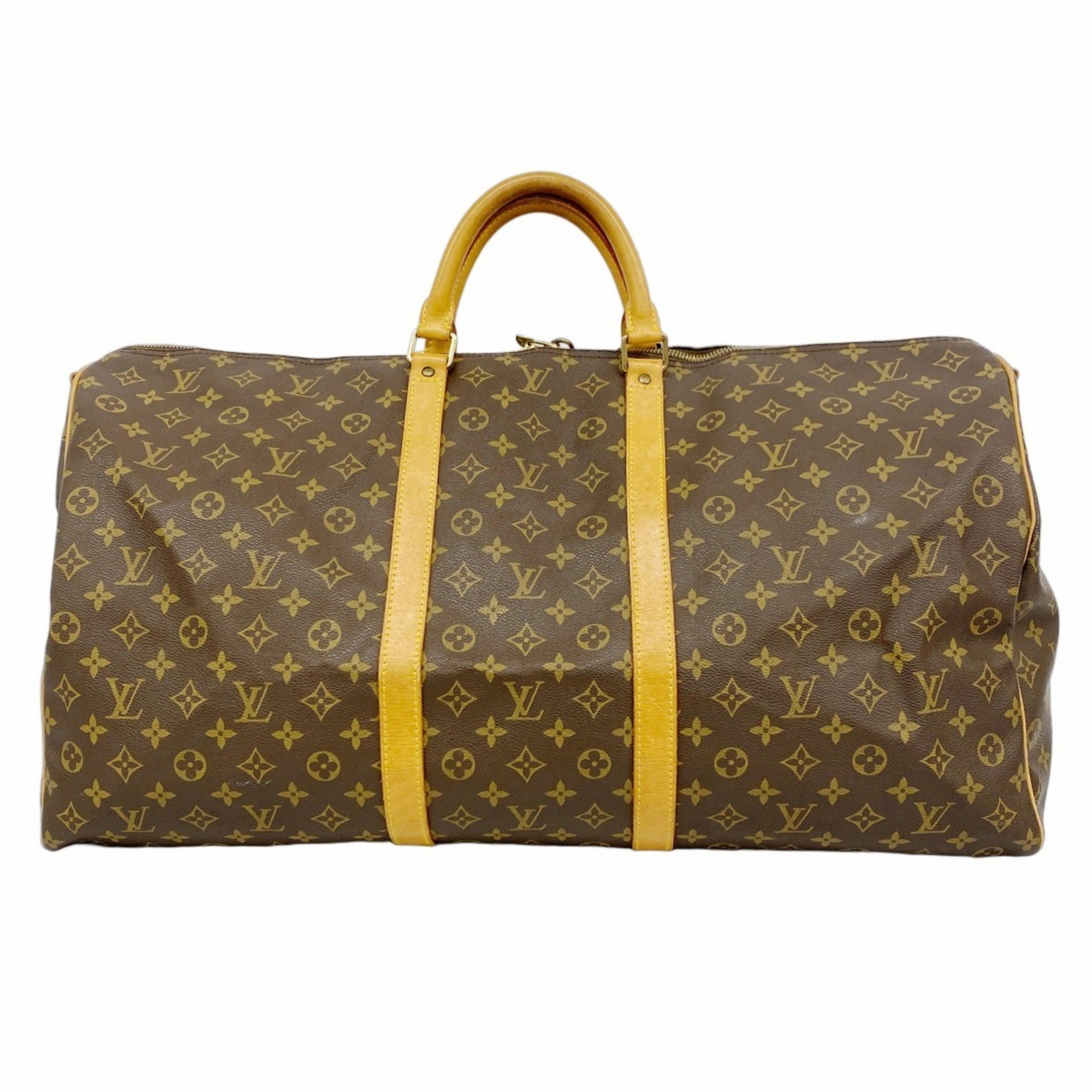 Louis Vuitton Monogram Keepall Bandouliere 60 Boston Bag M41412 Brown Men's and Women's