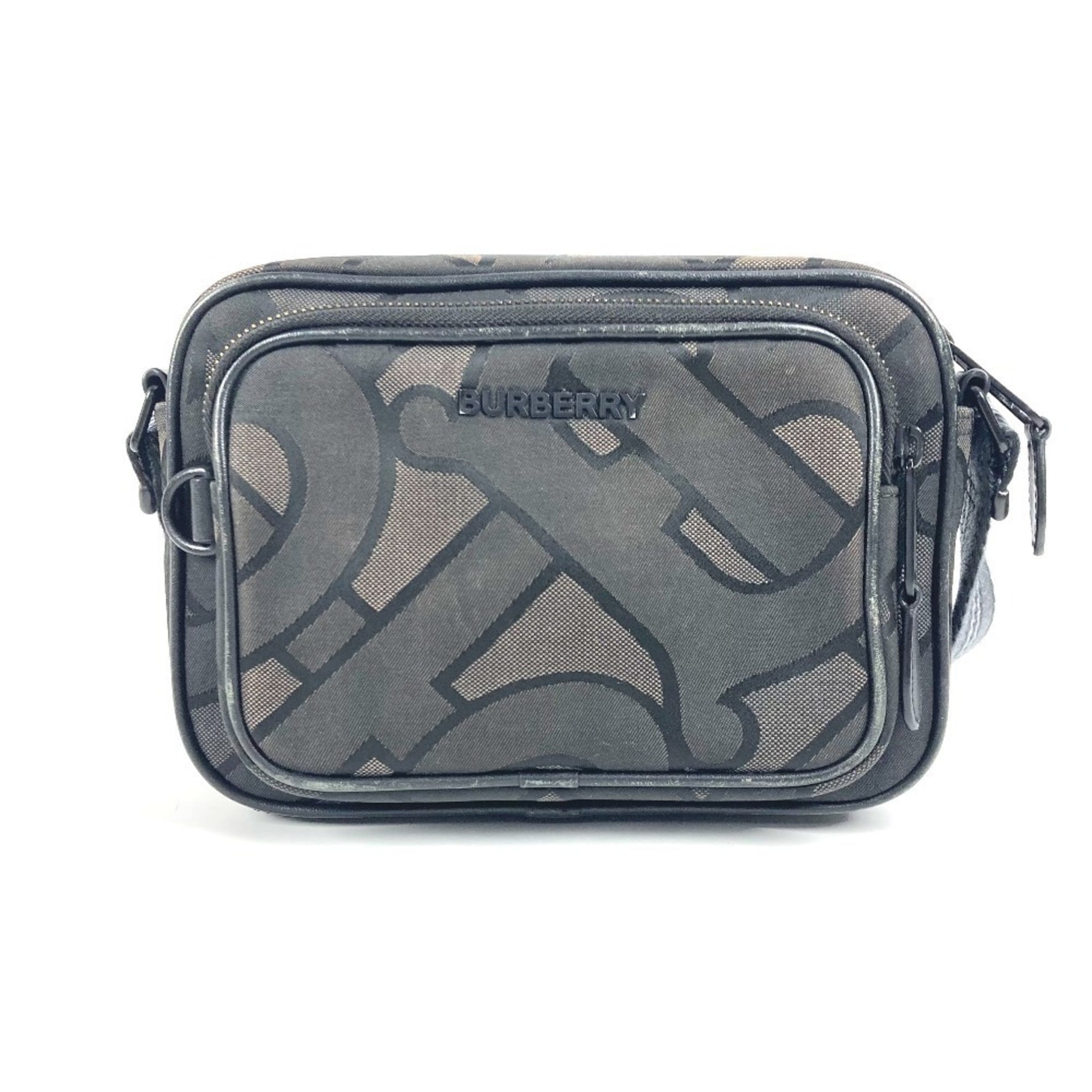 BURBERRY TB logo bag, pochette, crossbody shoulder nylon canvas, men's, women's, gray