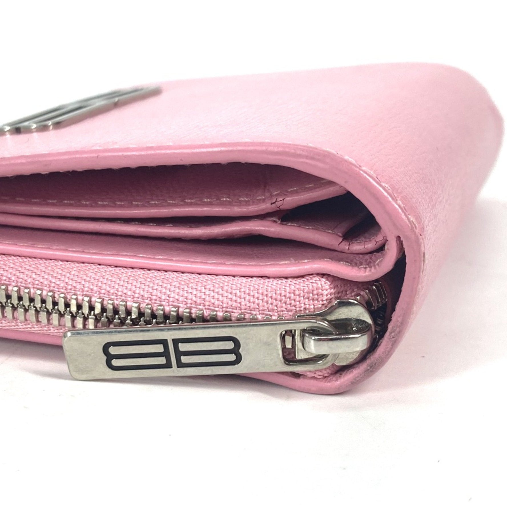 Balenciaga Compact wallet BB logo Folded wallet Light pink
