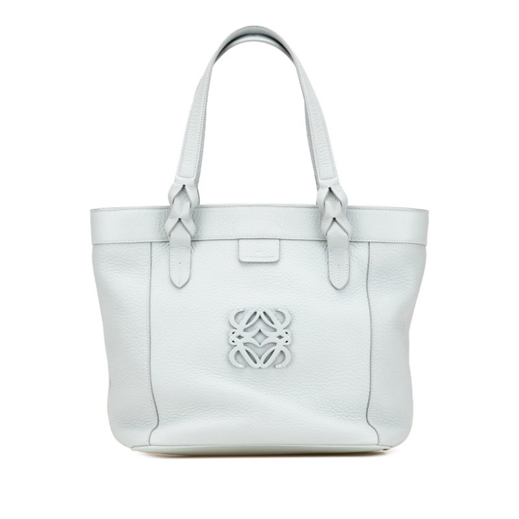LOEWE Anagram Fusta Handbag Tote Bag Baby Blue Leather