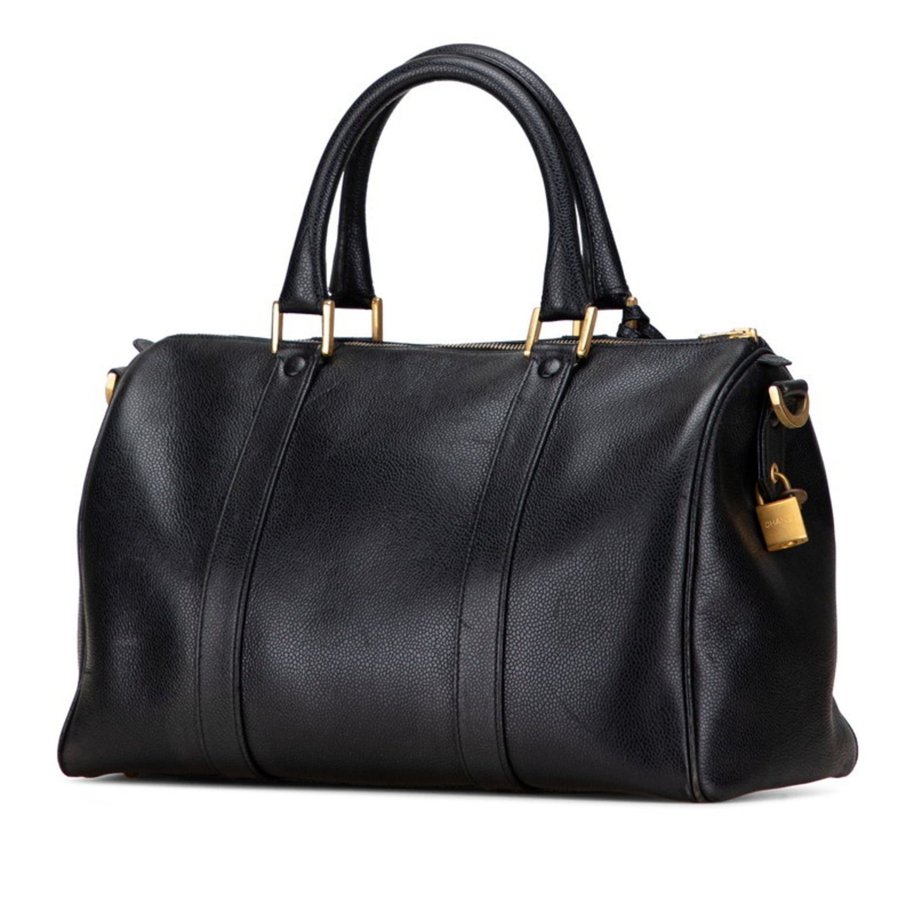 Chanel Coco Mark Boston Bag/Shoulder Bag, Caviar Skin