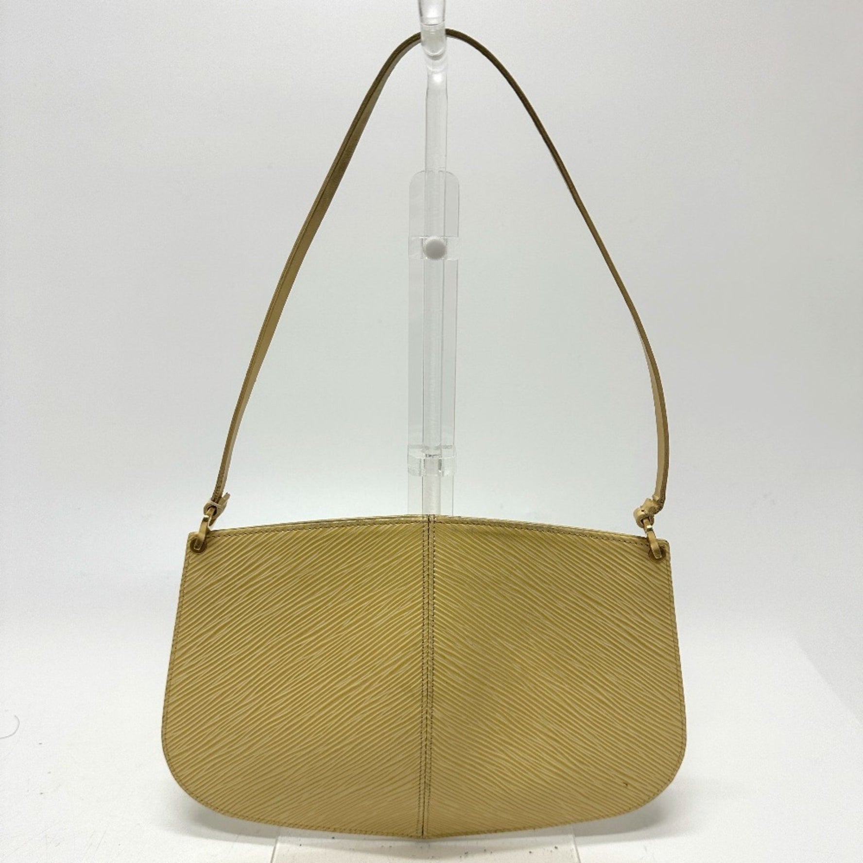 LOUIS VUITTON M5262A Epi Demilune Pochette Shoulder Bag in Vanilla Beige Leather