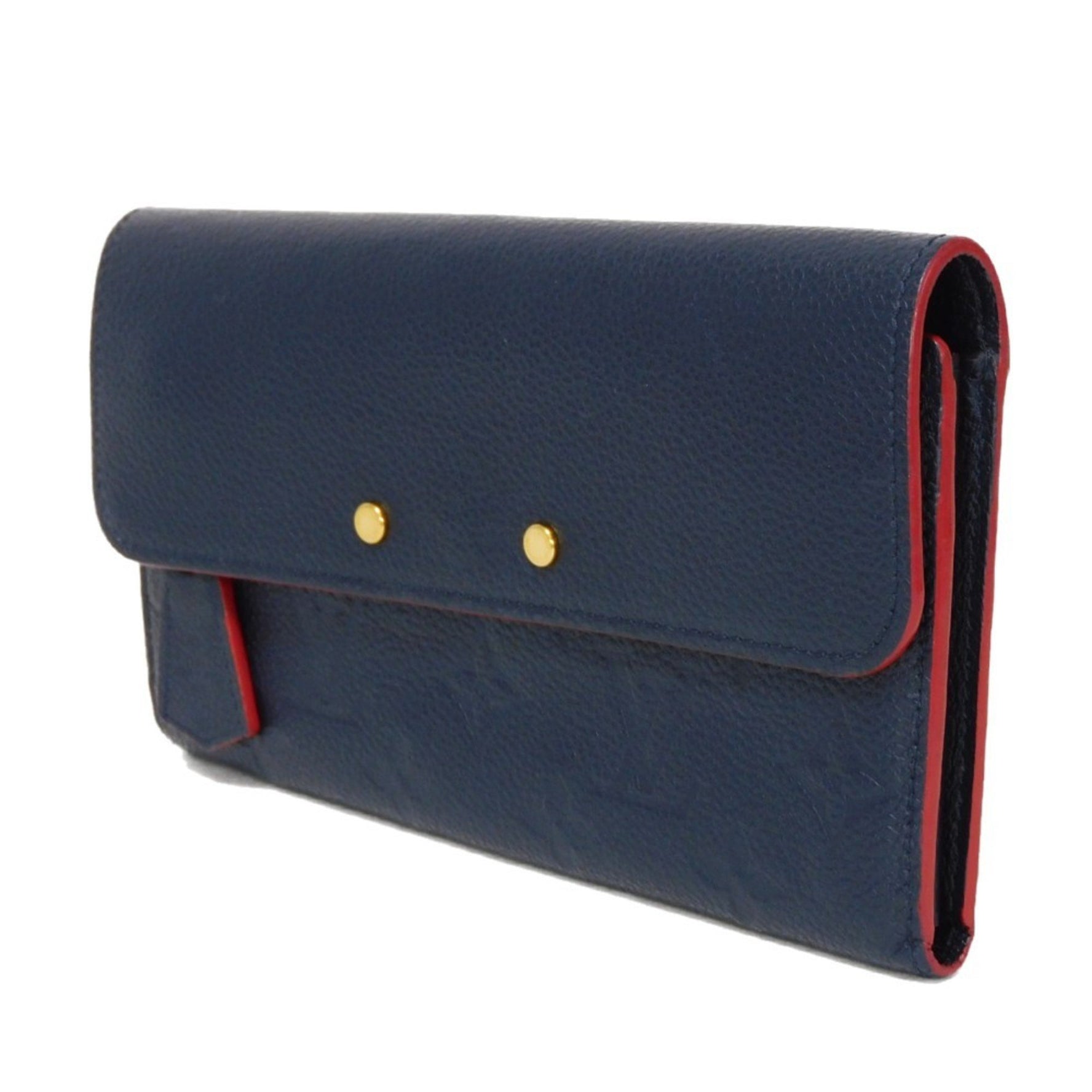 Louis Vuitton Long Wallet Portefeuille Pont Neuf LV Flower Navy Red Monogram Empreinte Marine Rouge Men's Billfold