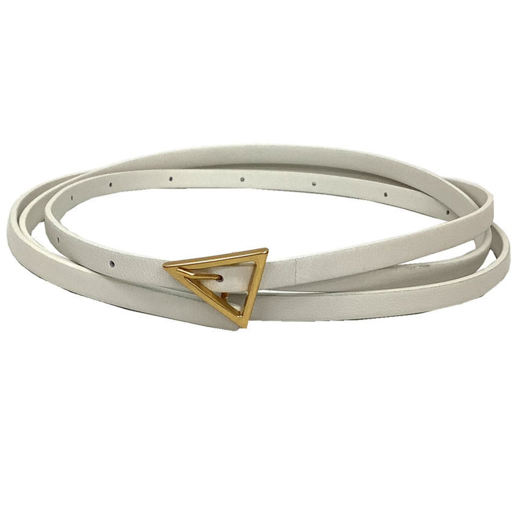 BOTTEGA VENETA Belt Triangle Leather Gold Buckle Bottega