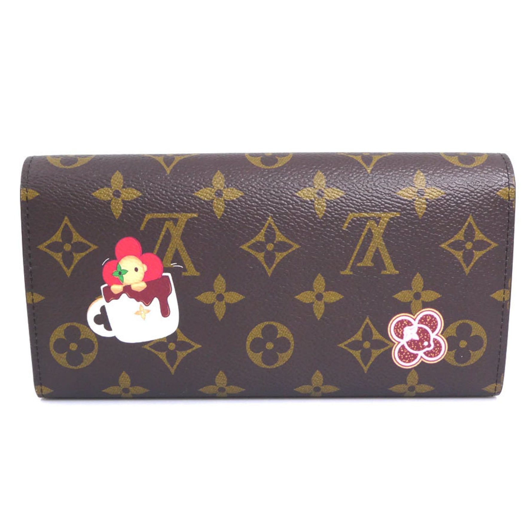 Louis Vuitton Monogram Vivienne Candy Factory Portefeuille Sarah NM Long Wallet in Canvas, Brown, Women's, M12207 h31460a