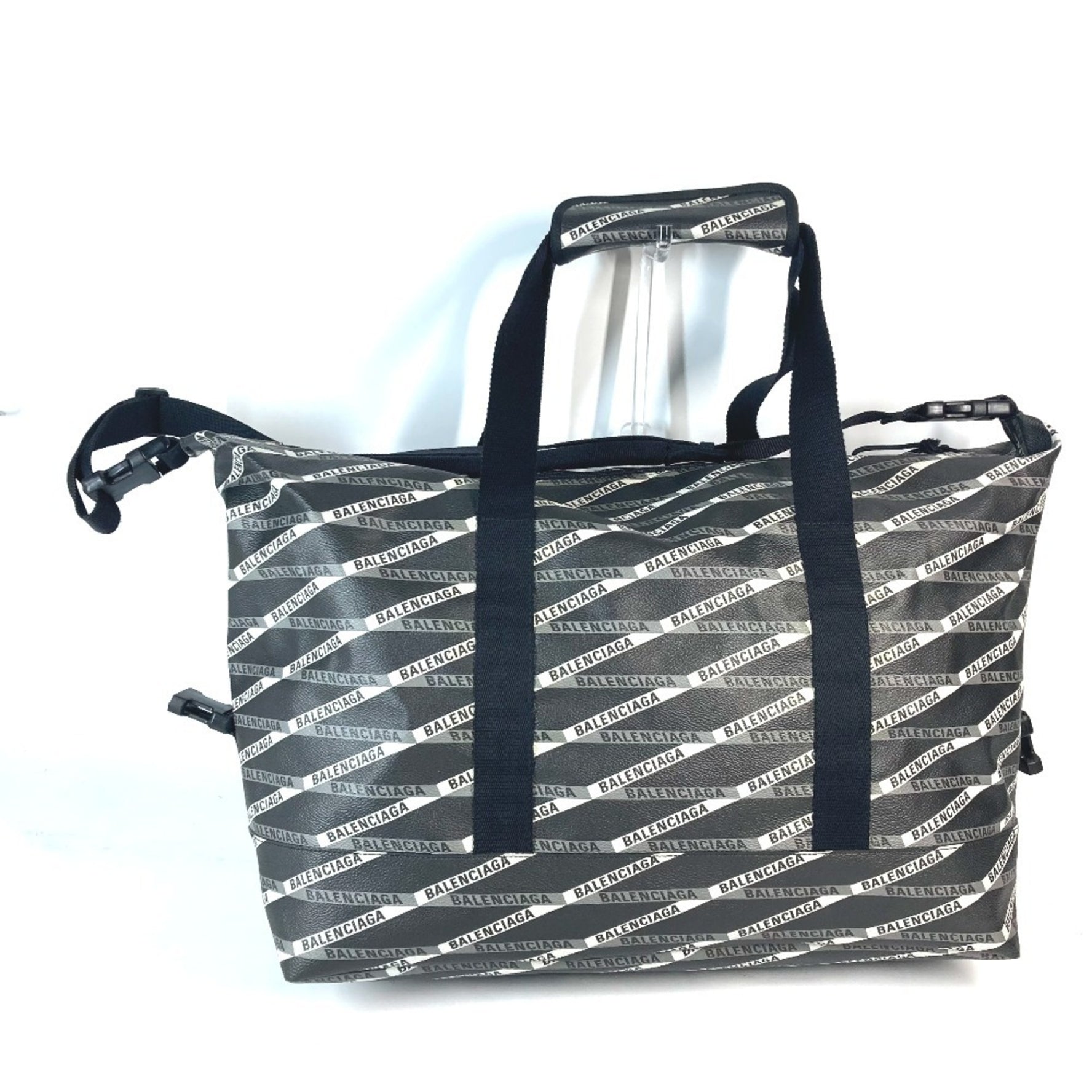 BALENCIAGA Shoulder Bag Travel Boston Leather Men's Women's Gray
