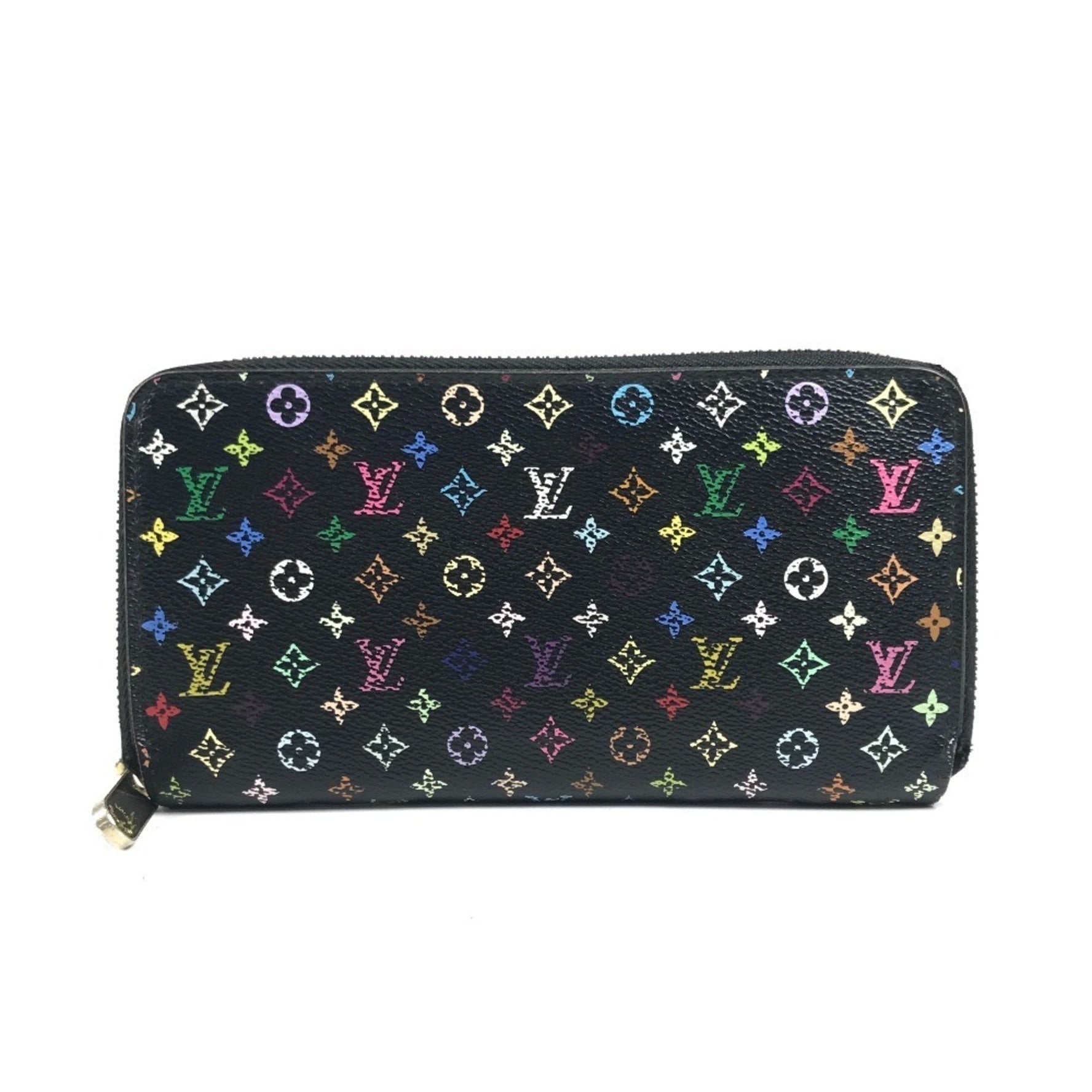 LOUIS VUITTON Monogram Multicolore Zippy Wallet, Bifold, Long Canvas, Men's/Women's, Noir/Black