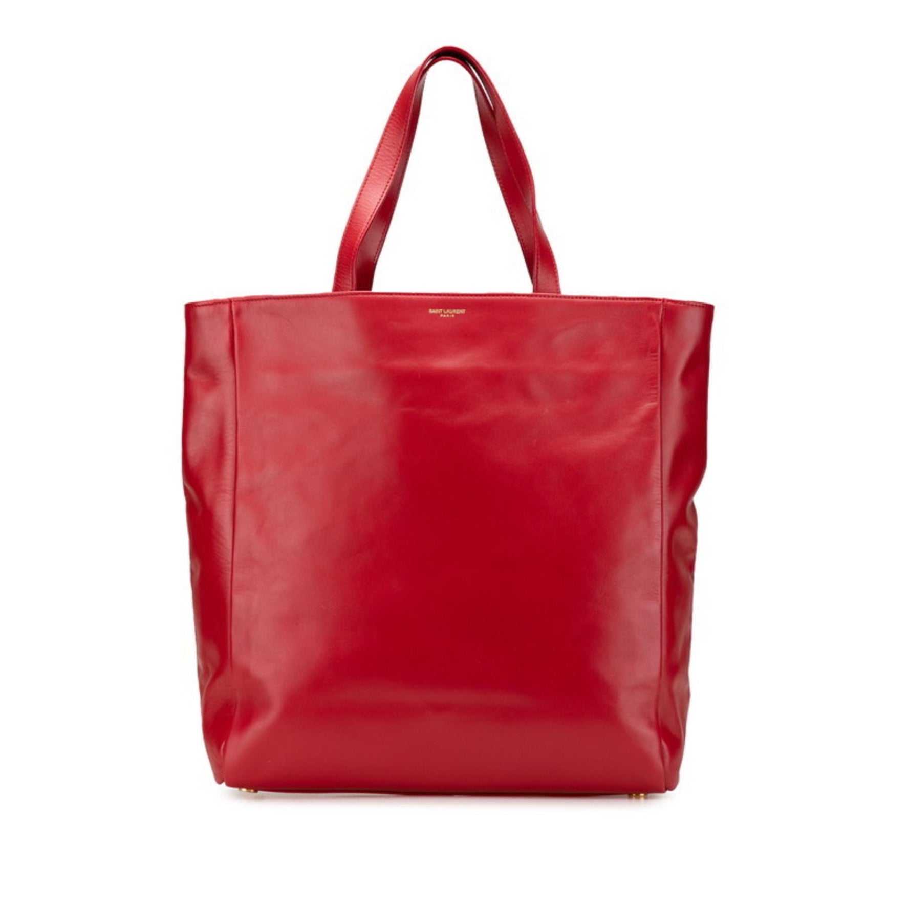 Saint Laurent reversible tote bag red leather