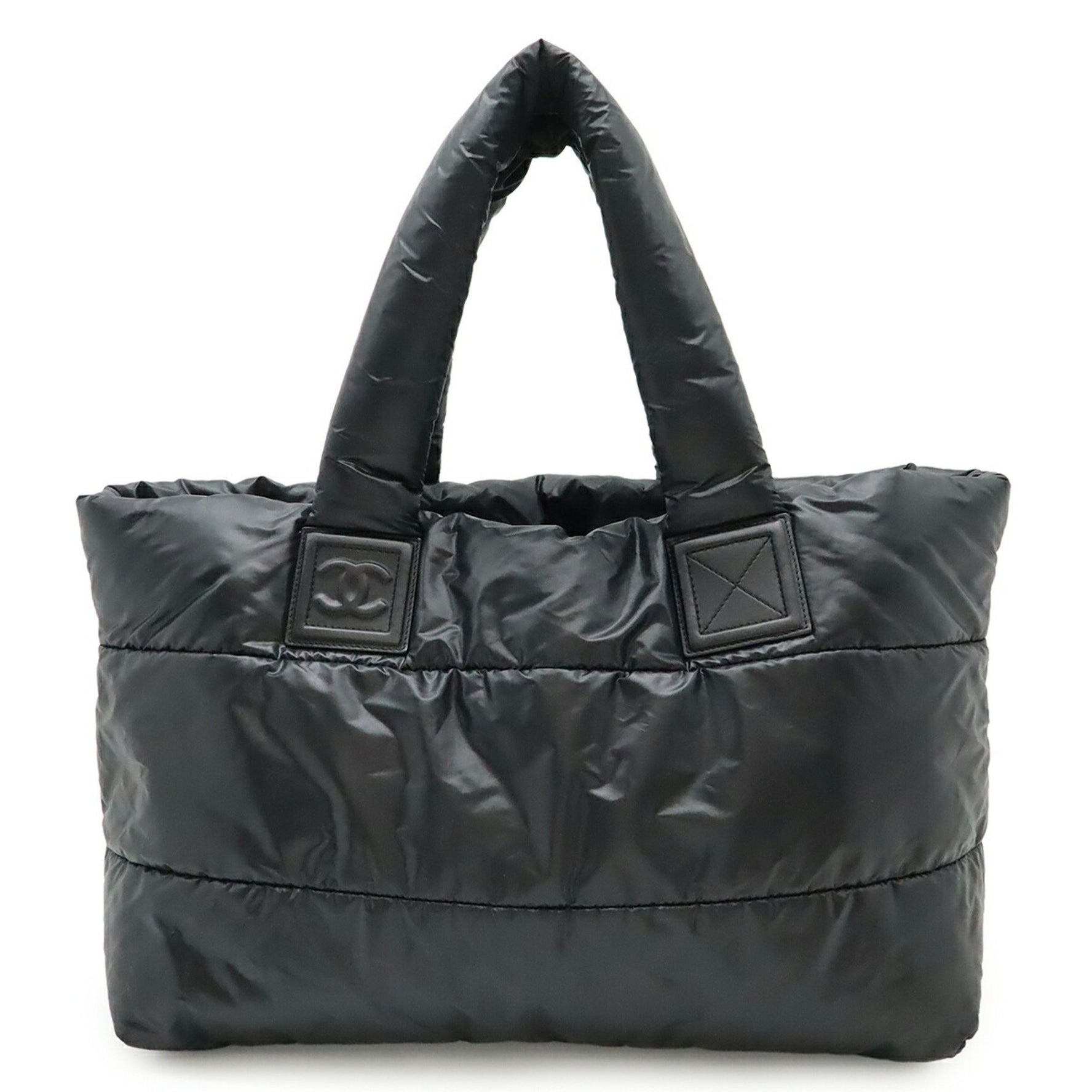 CHANEL Coco Cocoon Tote GM Bag Shoulder with Mark, Nylon and Leather, Black Bordeaux, 7107