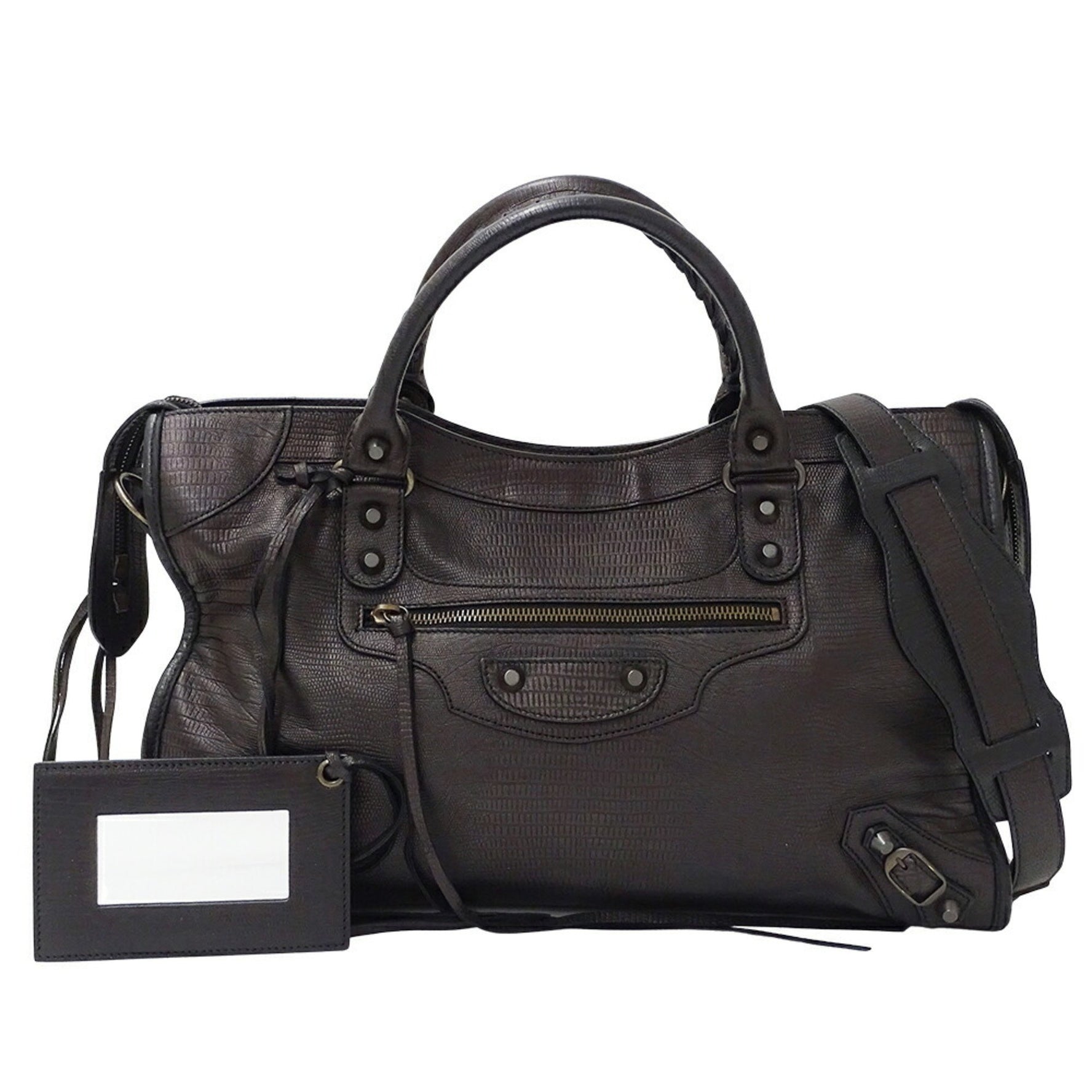Balenciaga Classic Medium City Leather Bag, Women's, Handbag, Tote Shoulder 2-Way, Dark Brown,