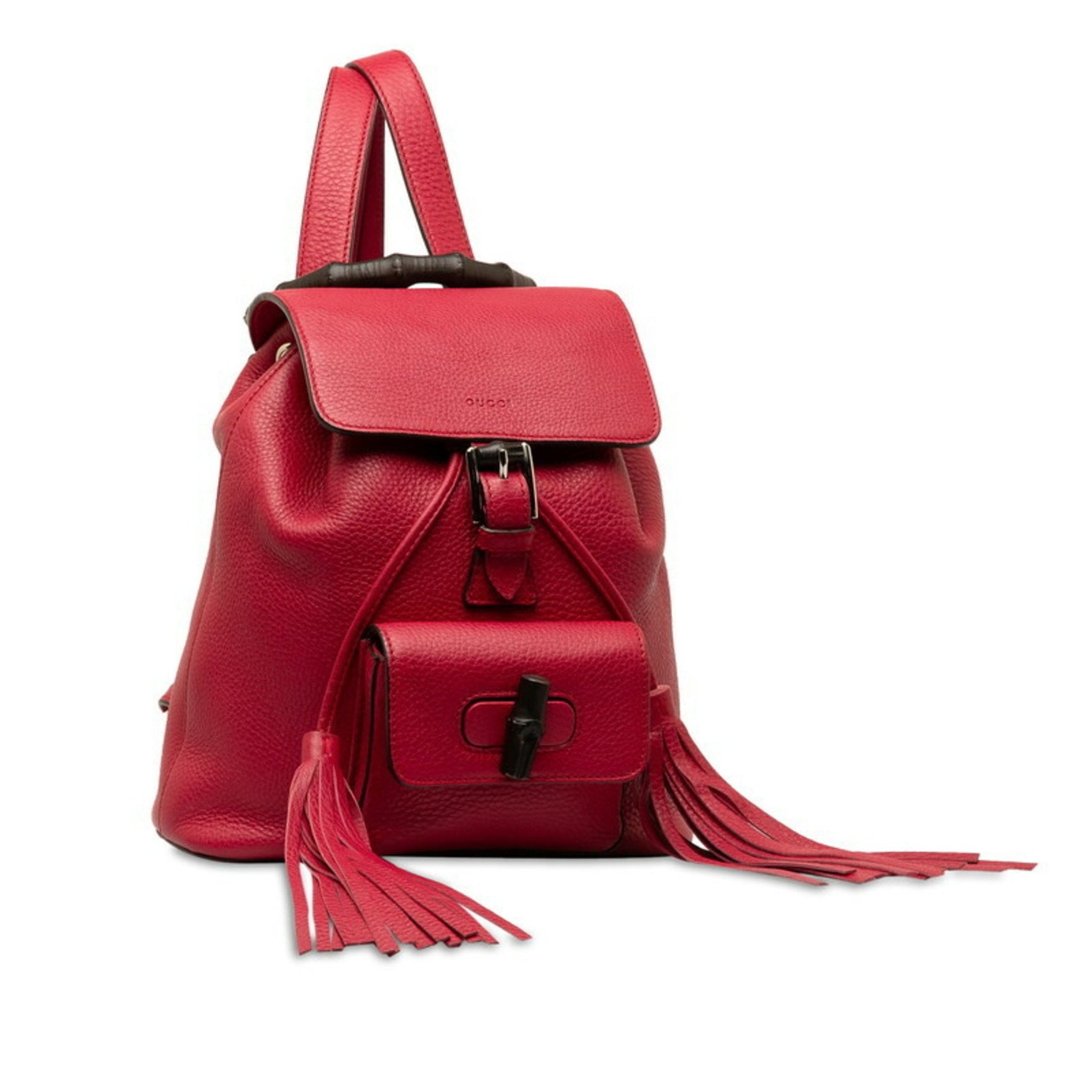 Gucci Bamboo Backpack Red Leather