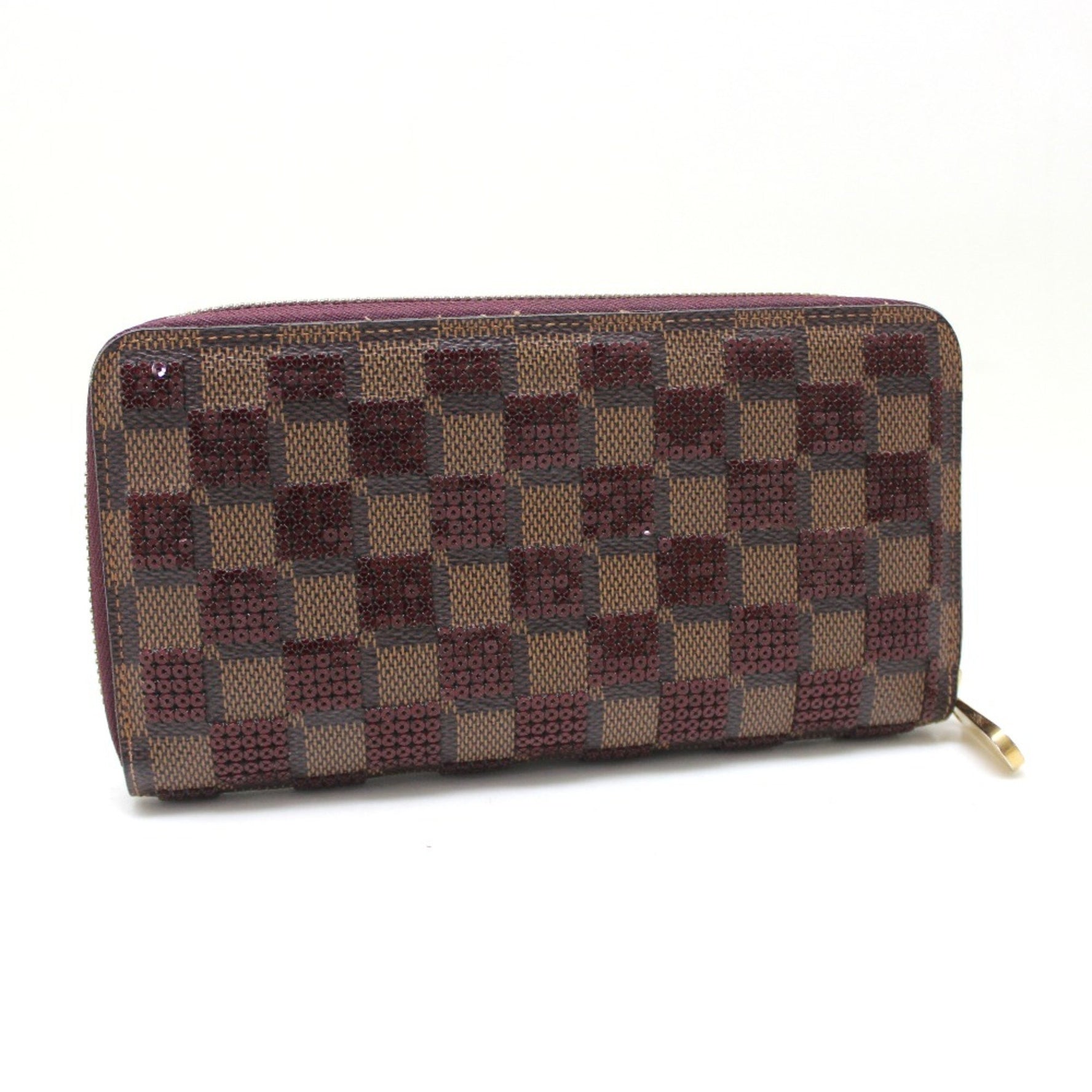 Louis Vuitton Damier-Paillette Zip Around Long Wallet Long Wallet Rouge