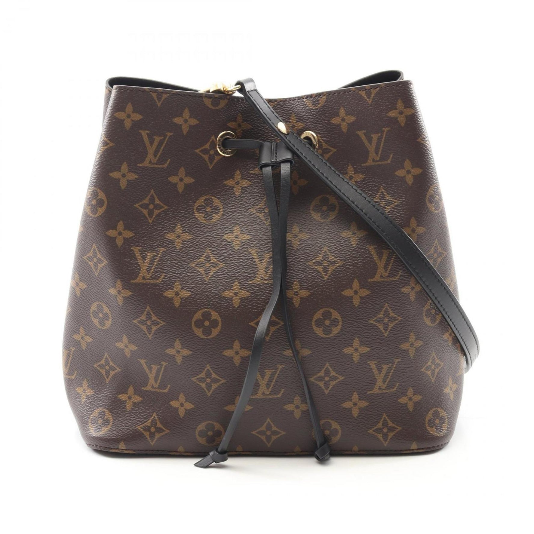 Louis Vuitton NeoNoe Shoulder Bag, Coated Canvas and Leather, Monogram, Brown Black