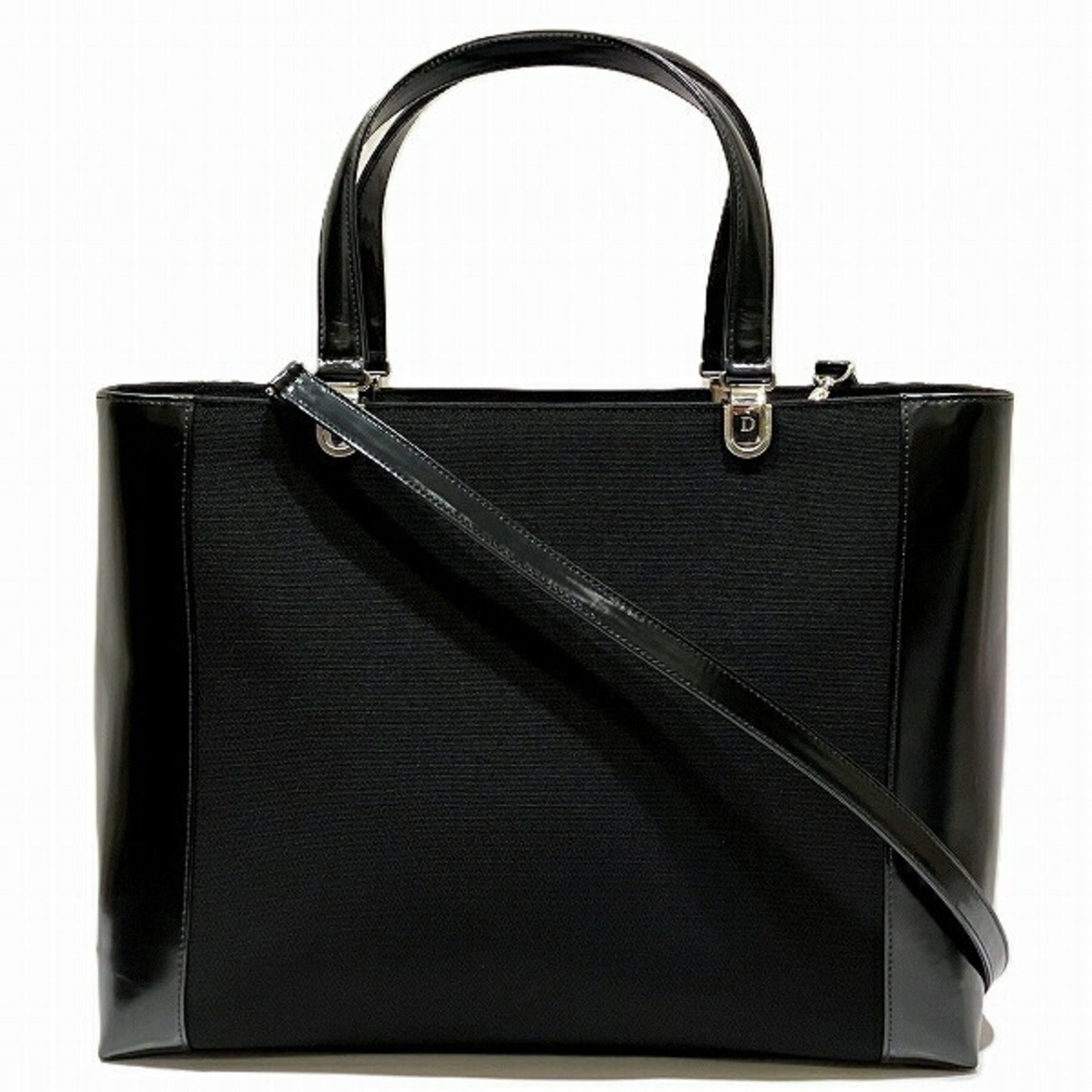 Christian Dior enamel x canvas bag tote shoulder