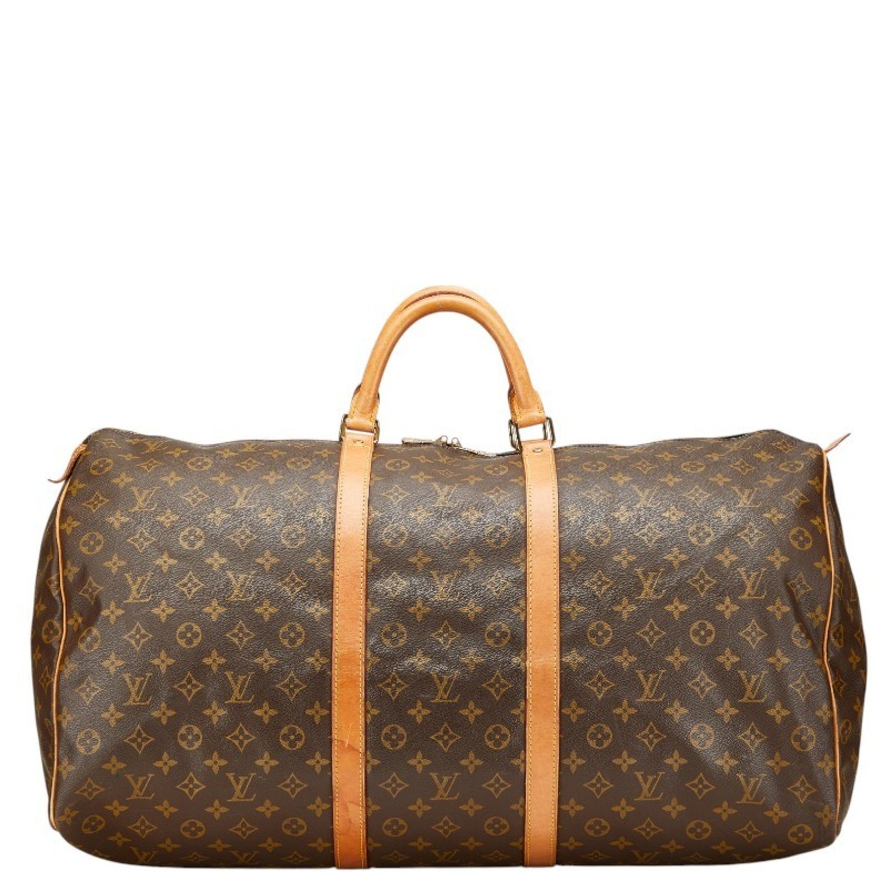 Louis Vuitton Monogram Keepall 60 Boston Bag/Travel Bag M41422 Brown PVC Leather Women's LOUIS VUITTON