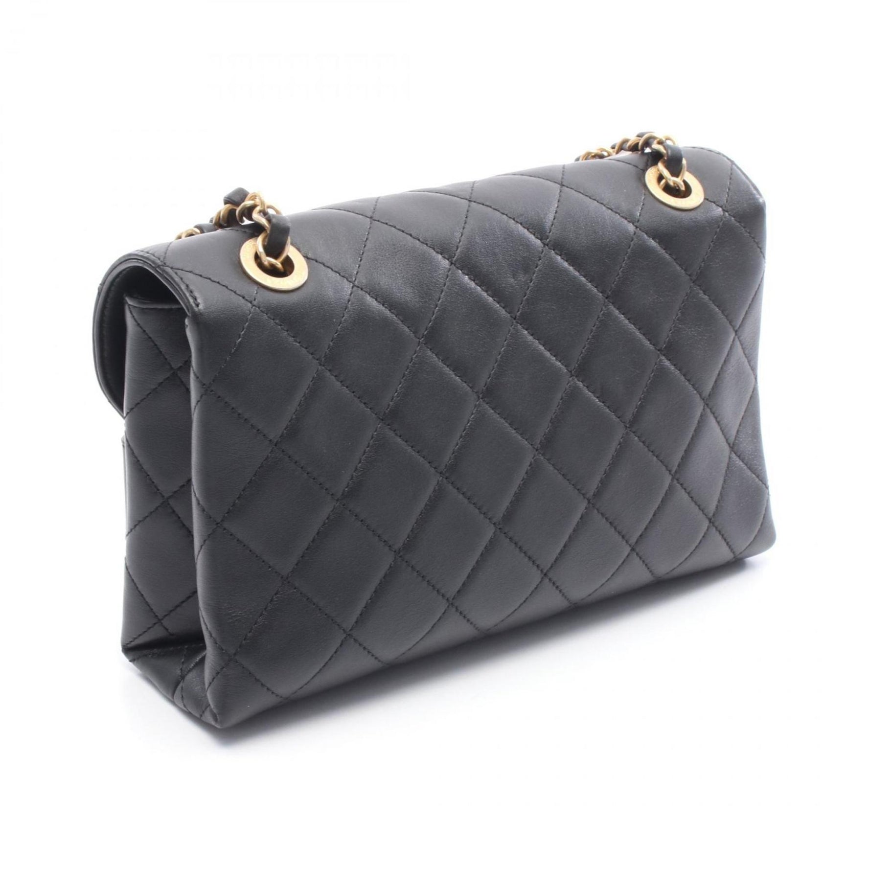 CHANEL Matelasse Logo Shoulder Bag, Lambskin Leather