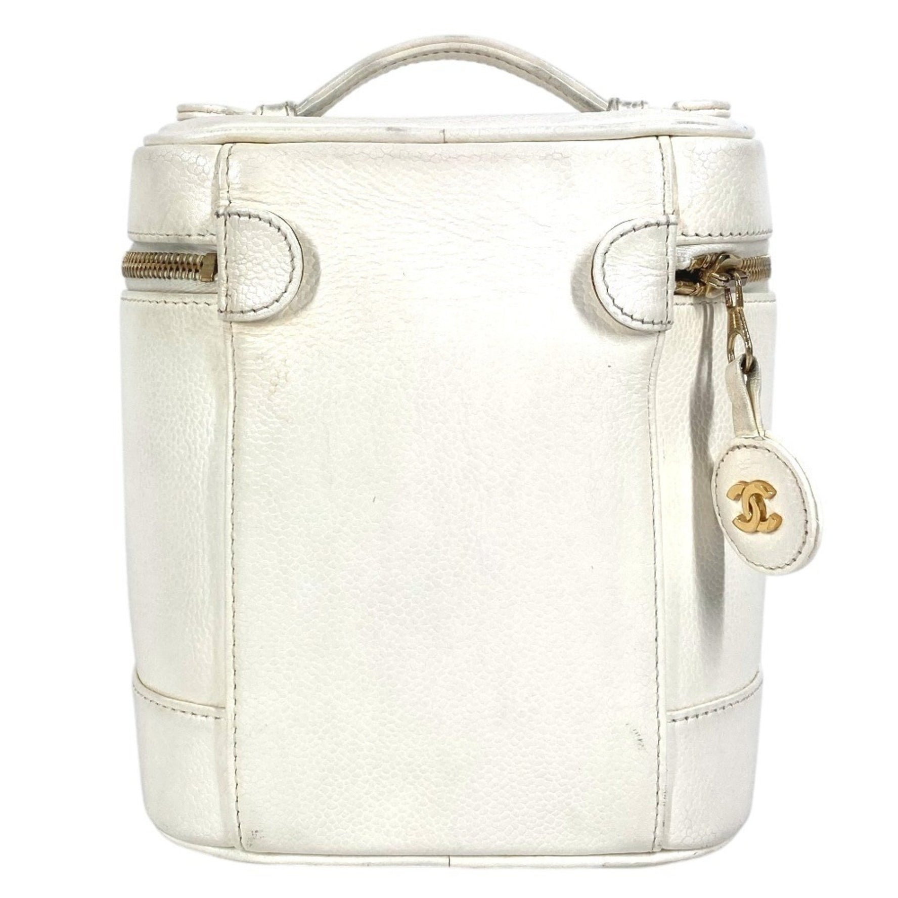 CHANEL CC Coco Mark Logo Vanity Bag/Pouch/Handbag in Caviar Leather