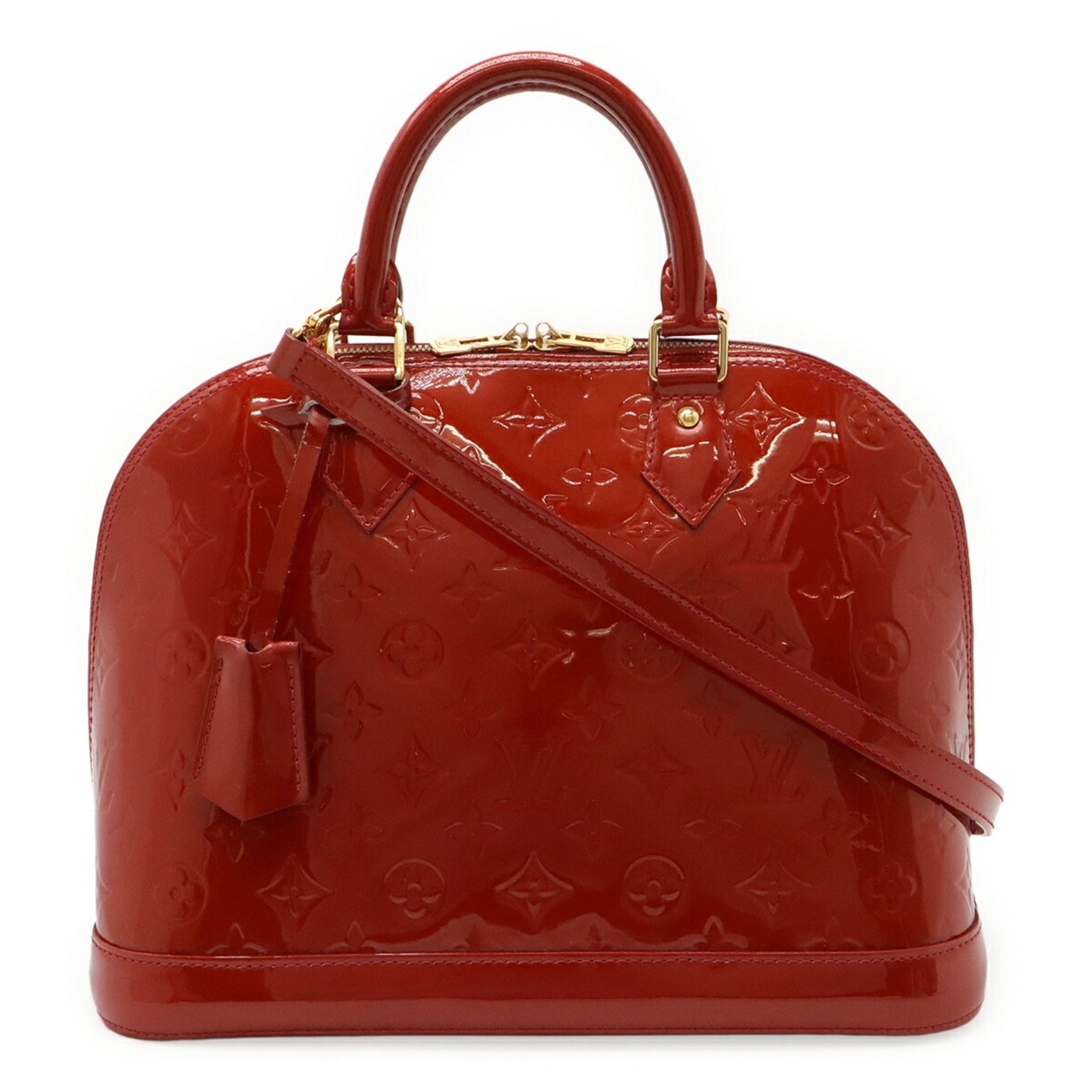 Louis Vuitton Monogram Vernis Alma PM Handbag in Enamel and Patent Leather, Pomme d'Amour, Red