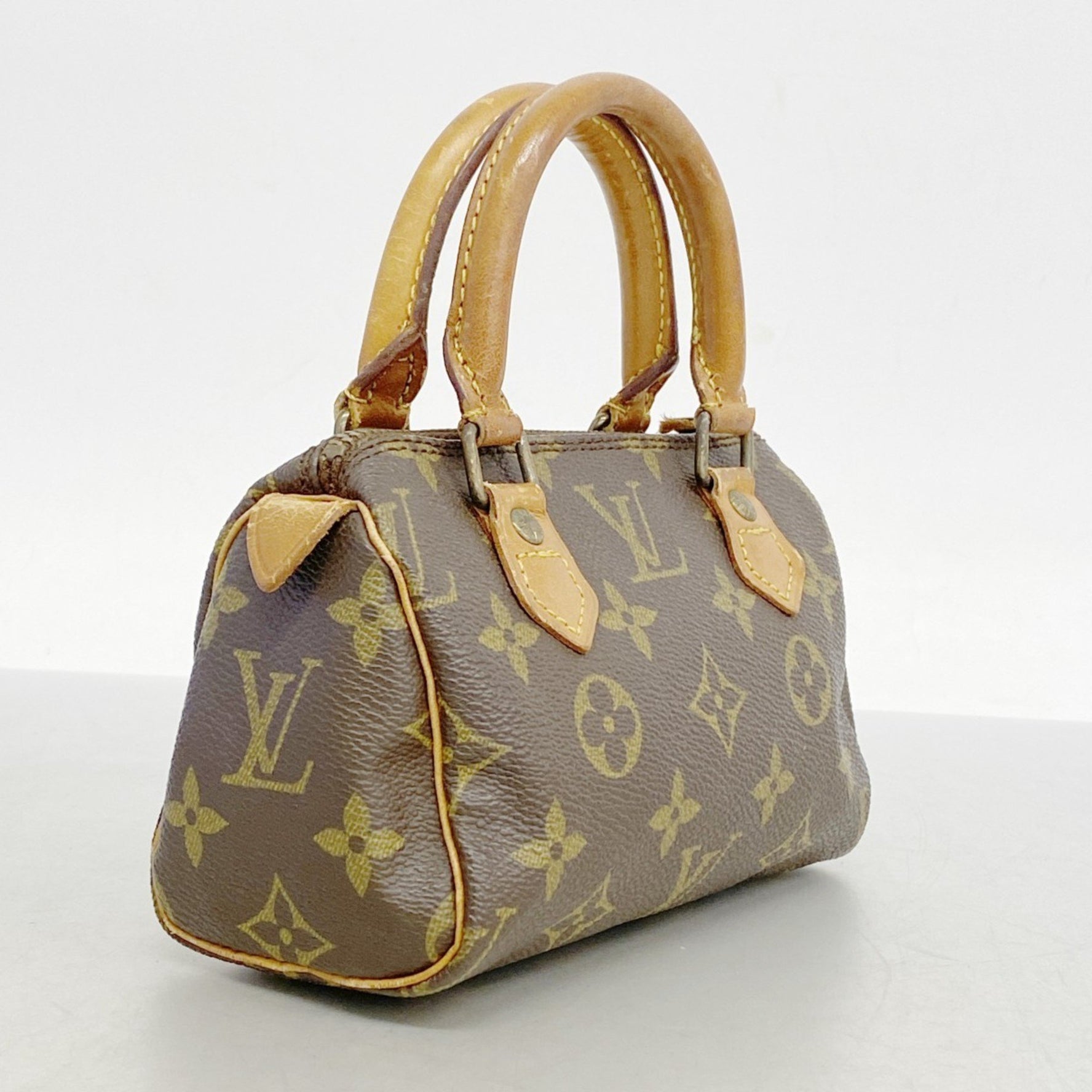 Louis Vuitton Monogram Mini Speedy Handbag Brown Women's