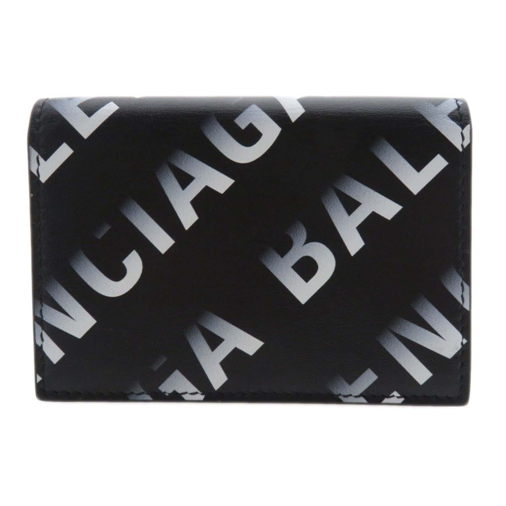 Balenciaga Motif Wallet Tri-fold Bi-fold Calfskin Women's