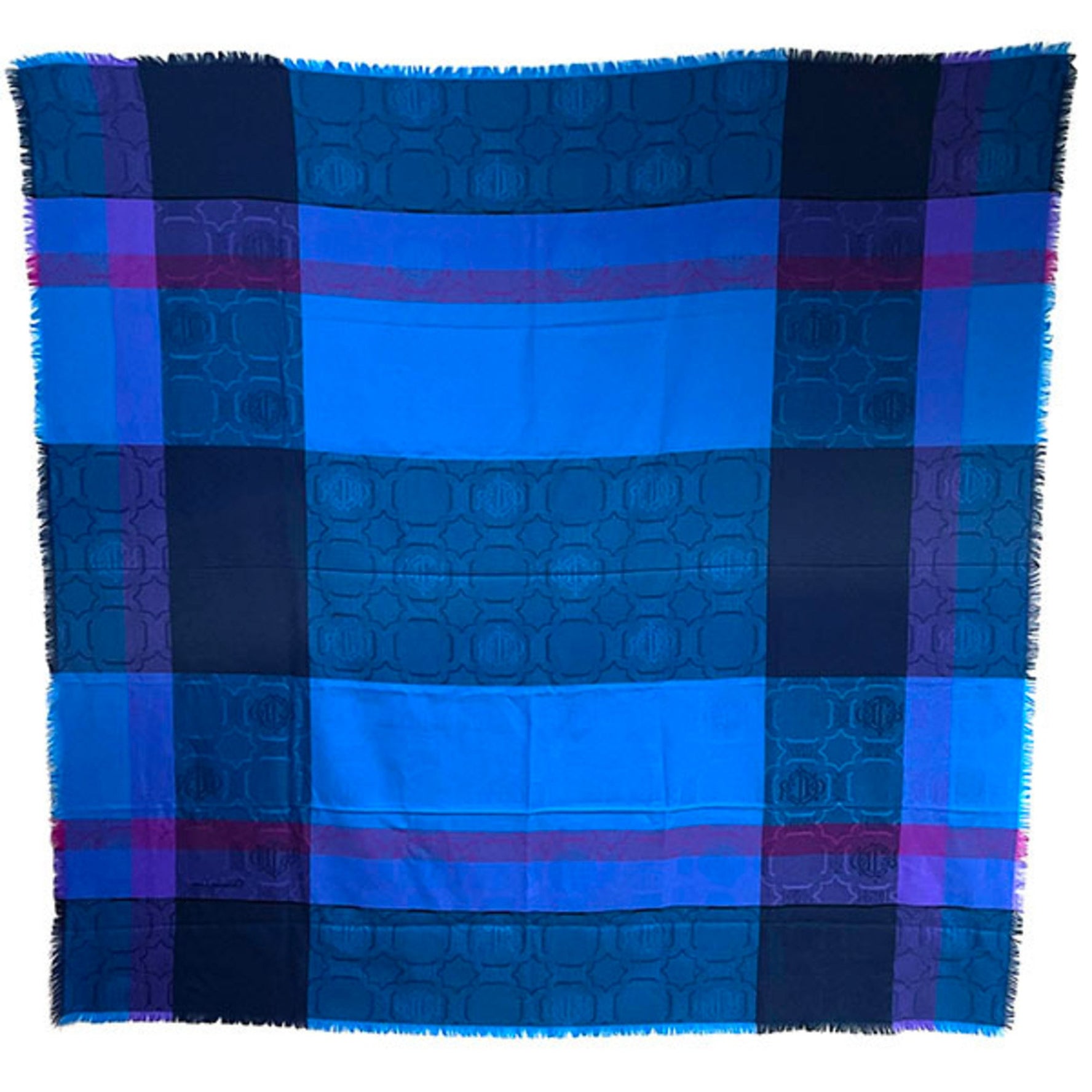 Christian Dior shawl, check, large multi-color, blue, purple, navy, Dior, stole, muffler, scarf, lap blanket, C.Dior
