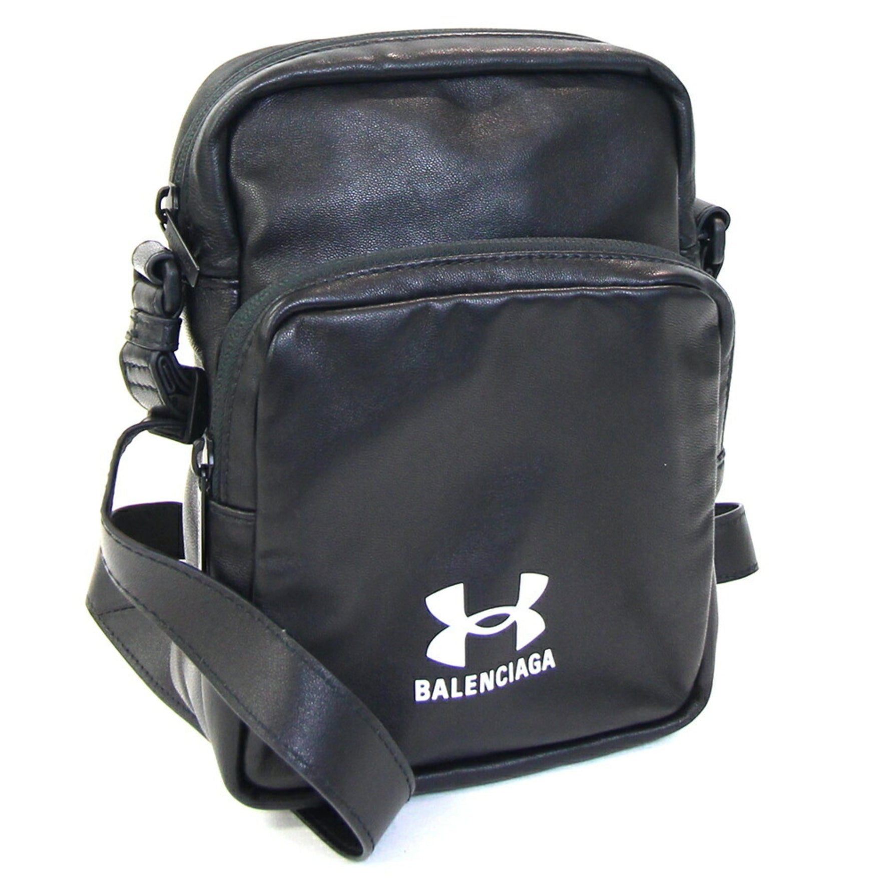 Balenciaga Shoulder Bag Under Armour Collaboration Crossbody Pouch Black Smooth Lambskin Pochette UNDER ARMOUR Men's BALENCIAGA