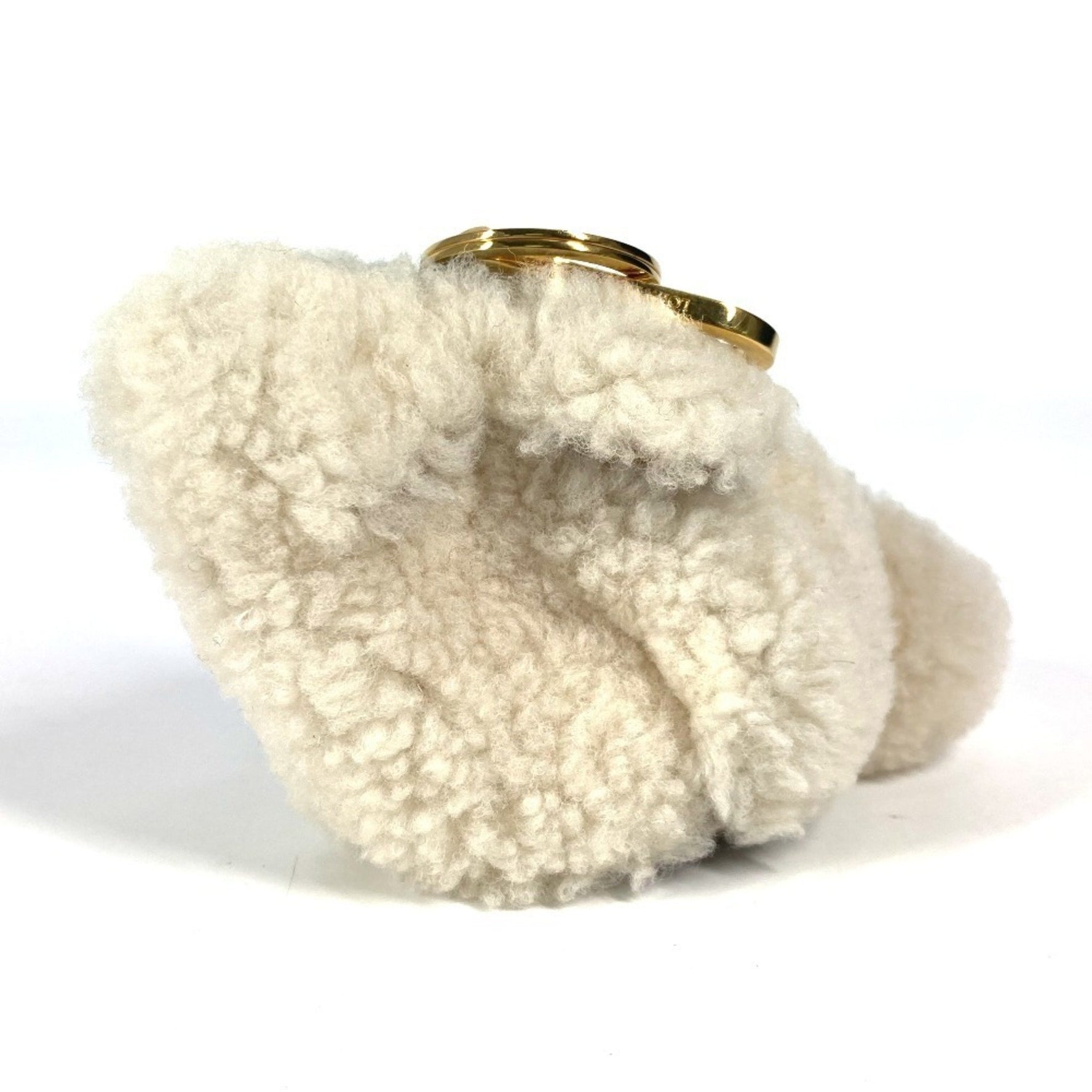 LOEWE wallet, coin purse, rabbit, fur, bag charm, key holder, case, leather, men, women, ivory
