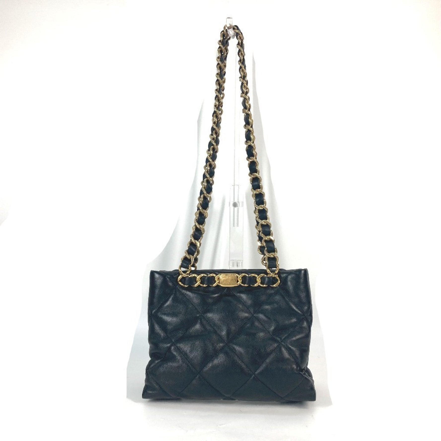 CHANEL Chain Bag Quilted Matelasse Small Shopping CC Coco Mark Shoulder Lambskin