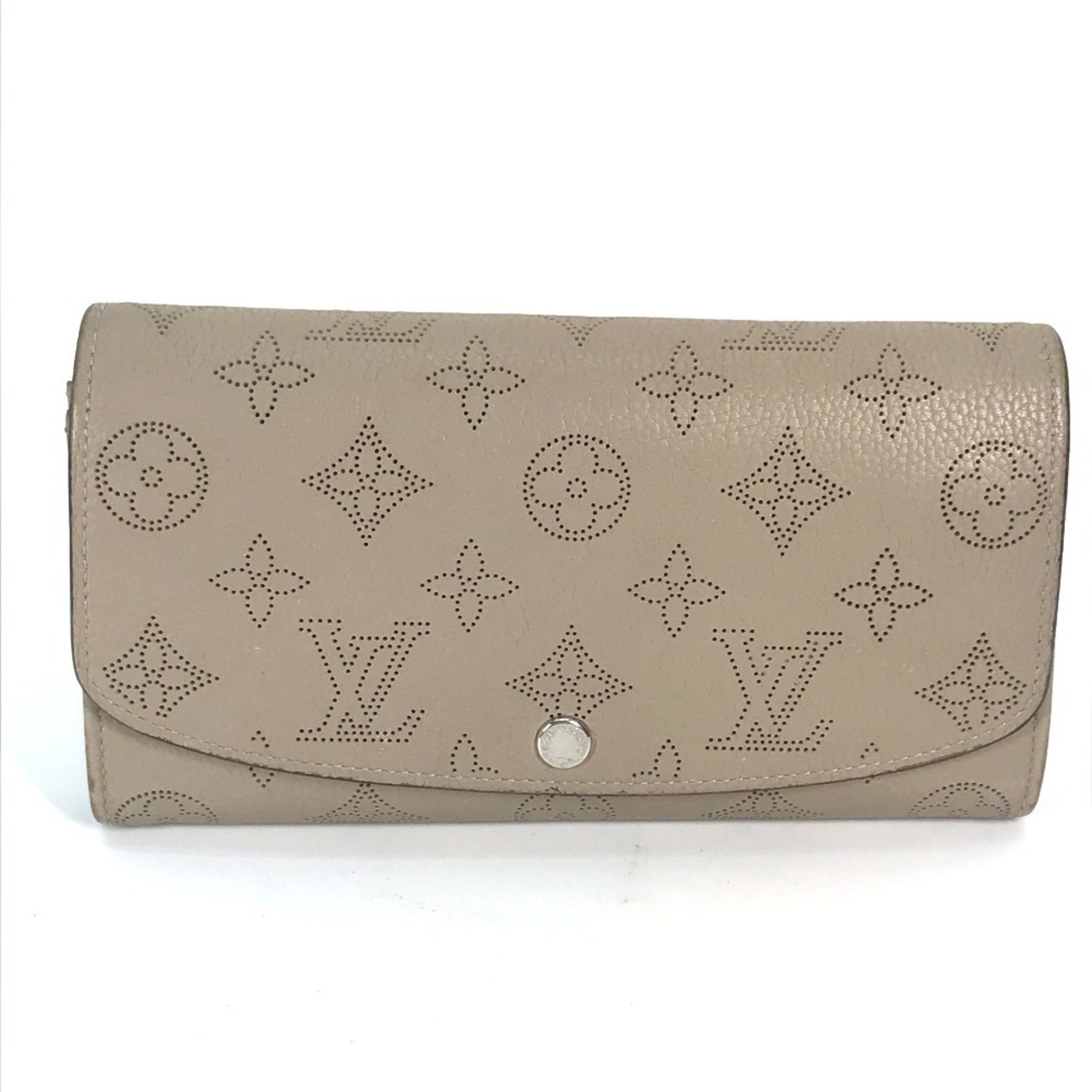 Louis Vuitton M60144 Women's Leather Long Wallet (bi-fold) Beige,Galle,Iris