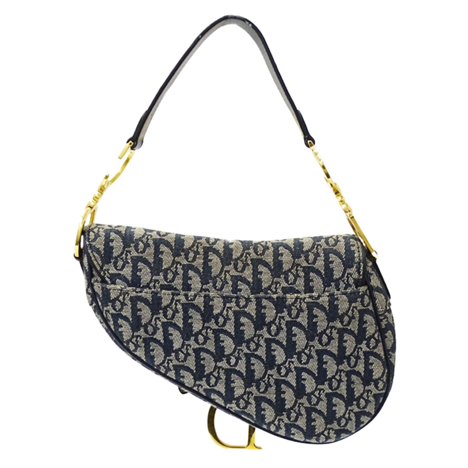 Christian Dior Dior Trotter Jacquard Saddle Shoulder Bag in with Oblique CD Logo.