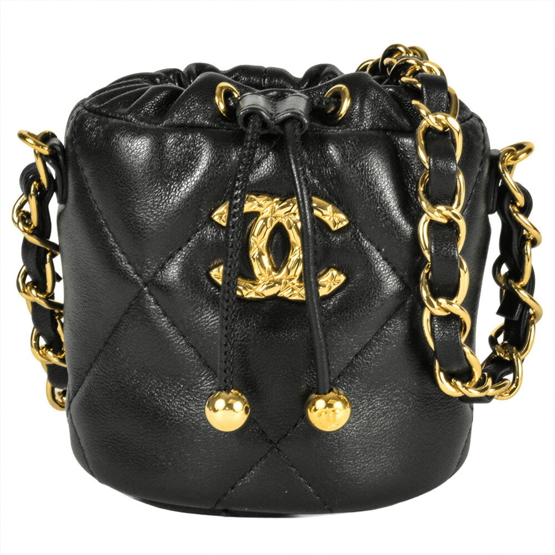 CHANEL Matelasse Mini Chain Pouch Shoulder Bag, Lambskin, Coco Mark