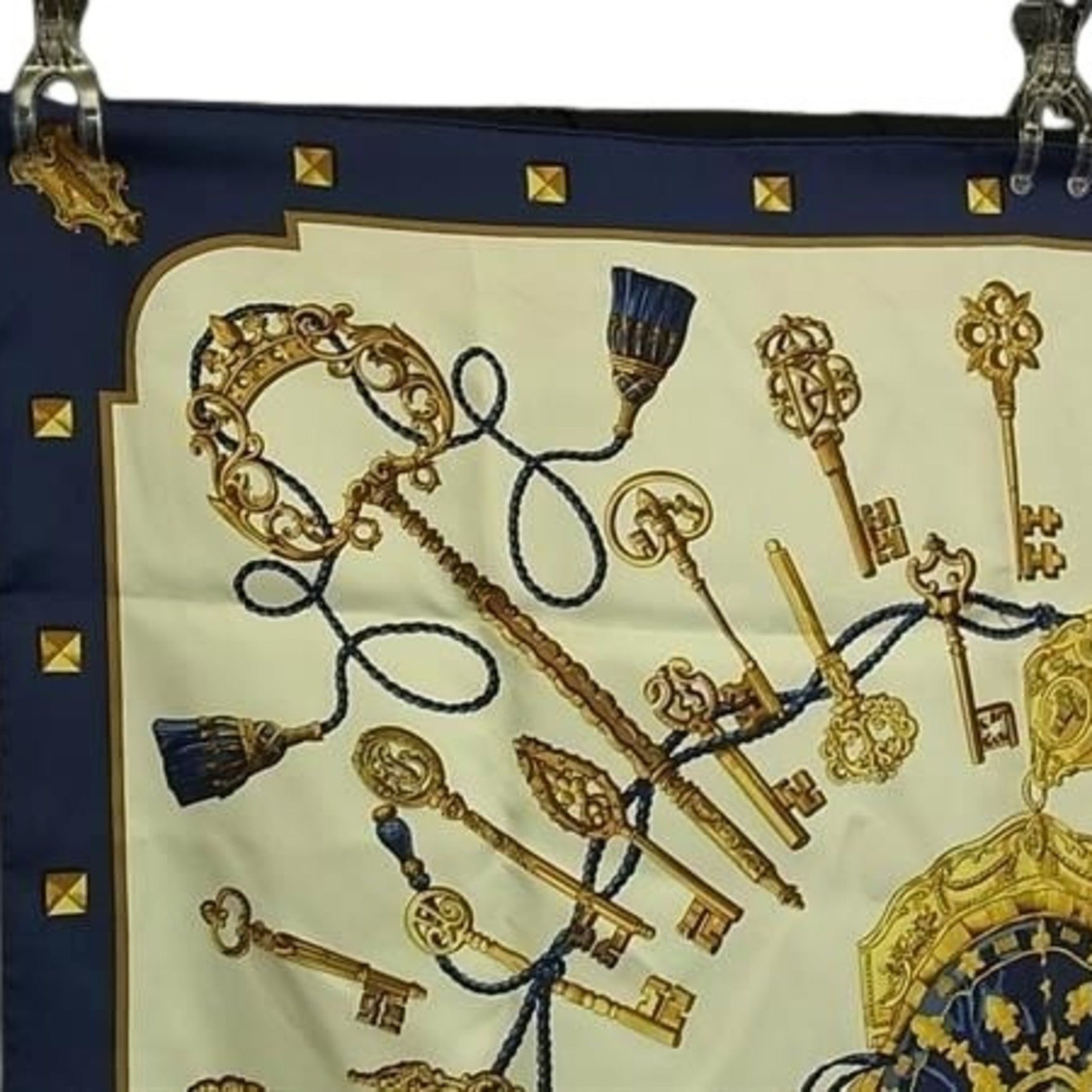 HERMES Carré 90 LES CLES Key Pattern Scarf - Multicolor, 100% Silk, Large, Women's