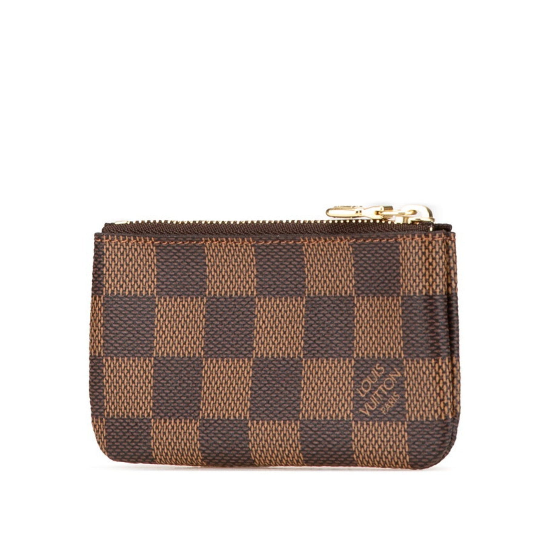 Louis Vuitton Damier Pochette Cle Coin Case Purse PVC Leather