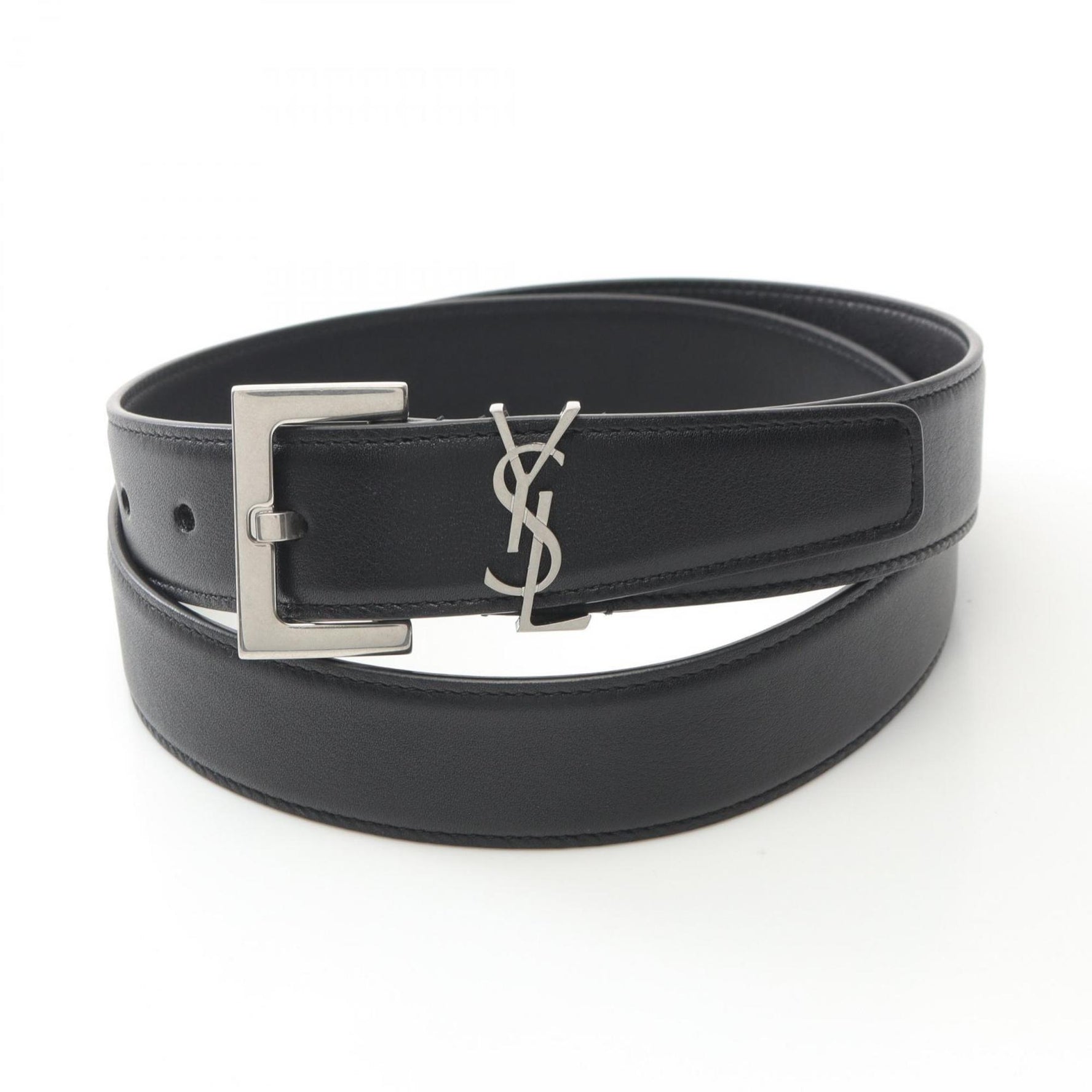 Saint Laurent Cassandra Belt Clothing Leather Men Women Black 634437BOO0E100095